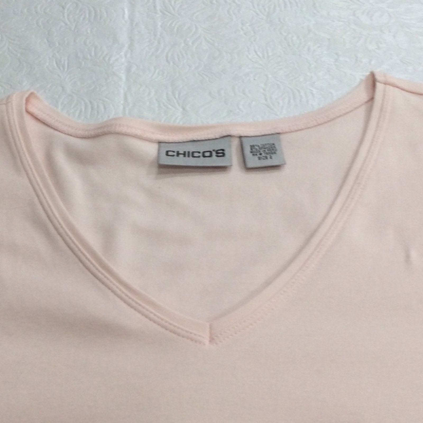 Chicos Chico's Pale Pink V-Neck 3/4 Sleeve Top Size 2/L/12 Size M / US 6-8 / IT 42-44 - 15 Thumbnail