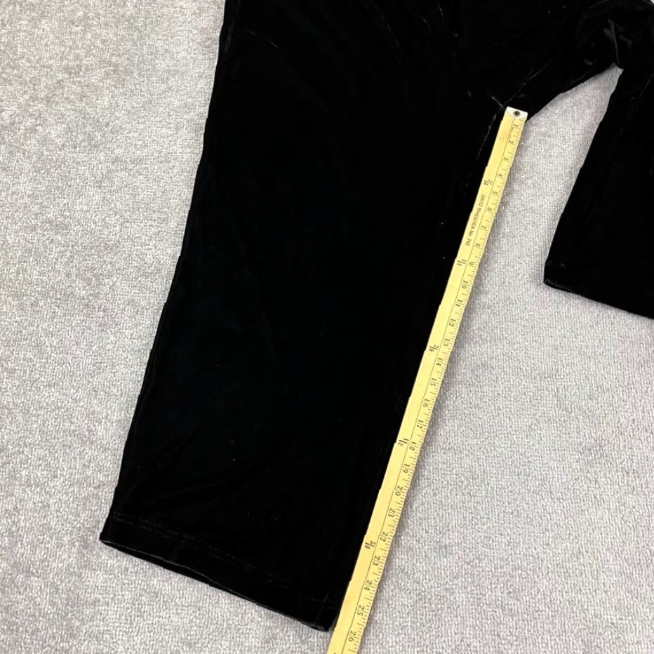Velvet Vermont Country Store Pants Women 1X Plus Black Velvet High Rise Wide-Leg Lounge Pants Wide-Leg Black Velvet 1X Plus Womens Size 40" / US 18 - 5 Thumbnail