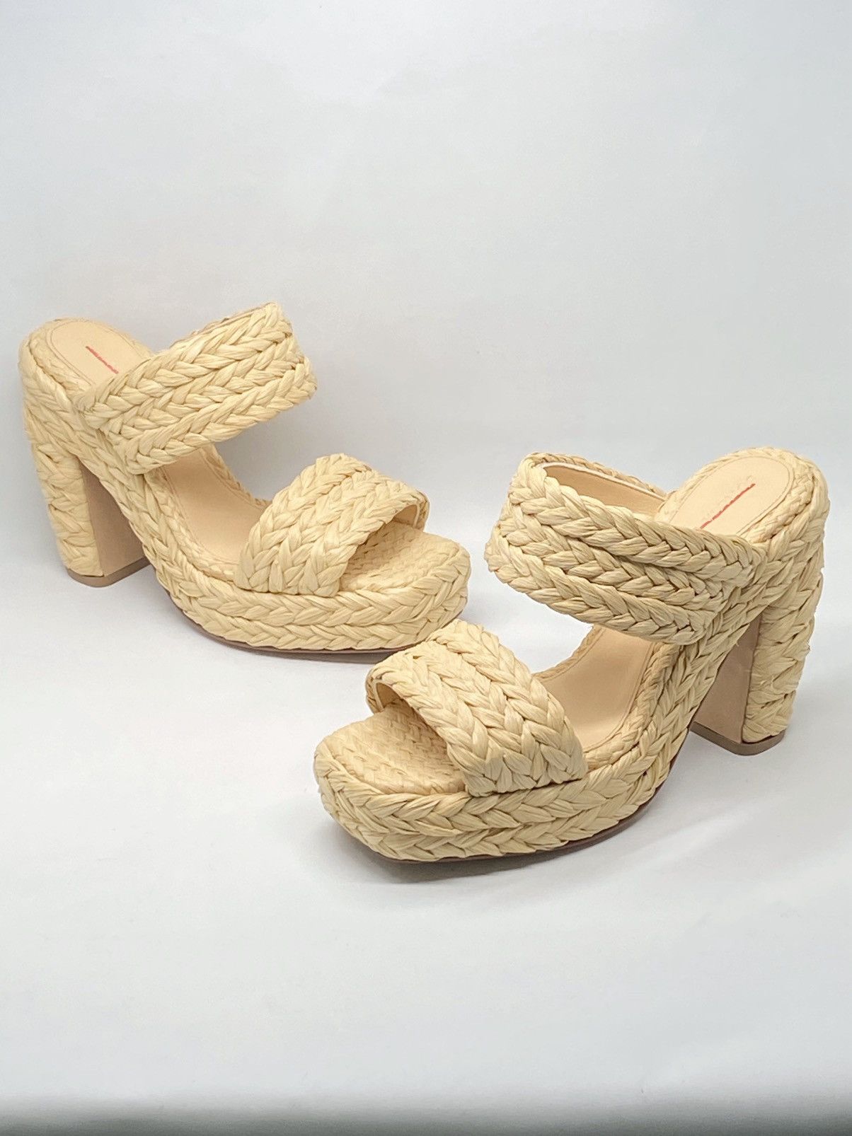 Bottega Veneta Trinity Weave Raffia Platform Sandals size 38
