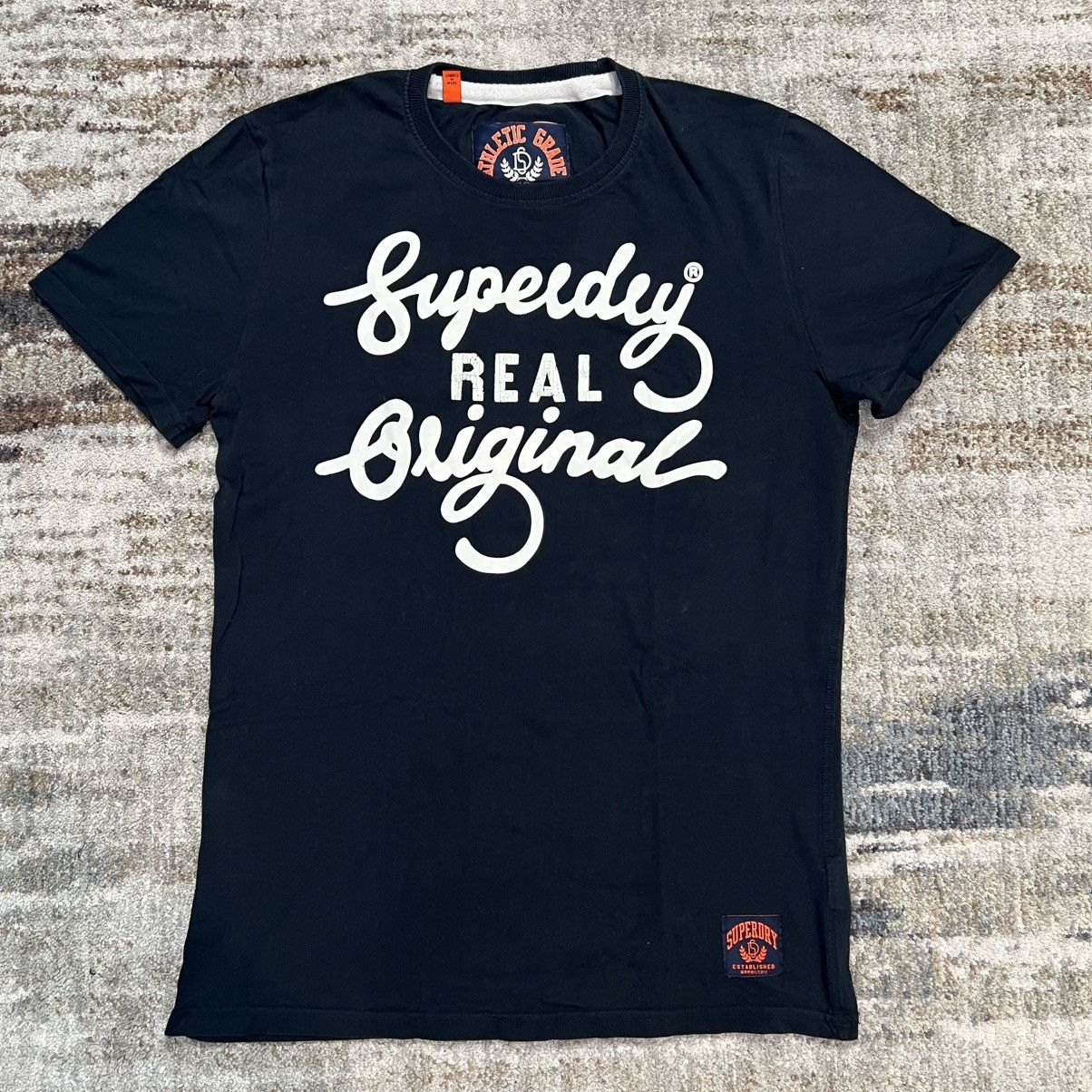Superdry SUPERDRY Real Original Athletic Grade Navy Blue Tee Size US XL / EU 56 / 4 - 1 Thumbnail