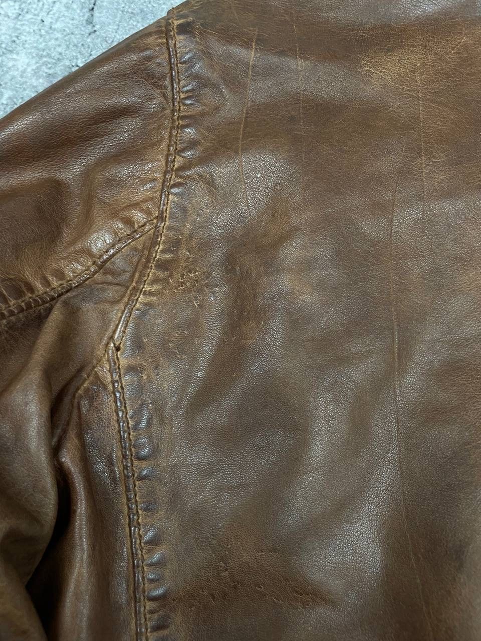 Milestone Milestone Vintage Men Leather Jacket Brown Zip Up Size US XL / EU 56 / 4 - 9 Thumbnail