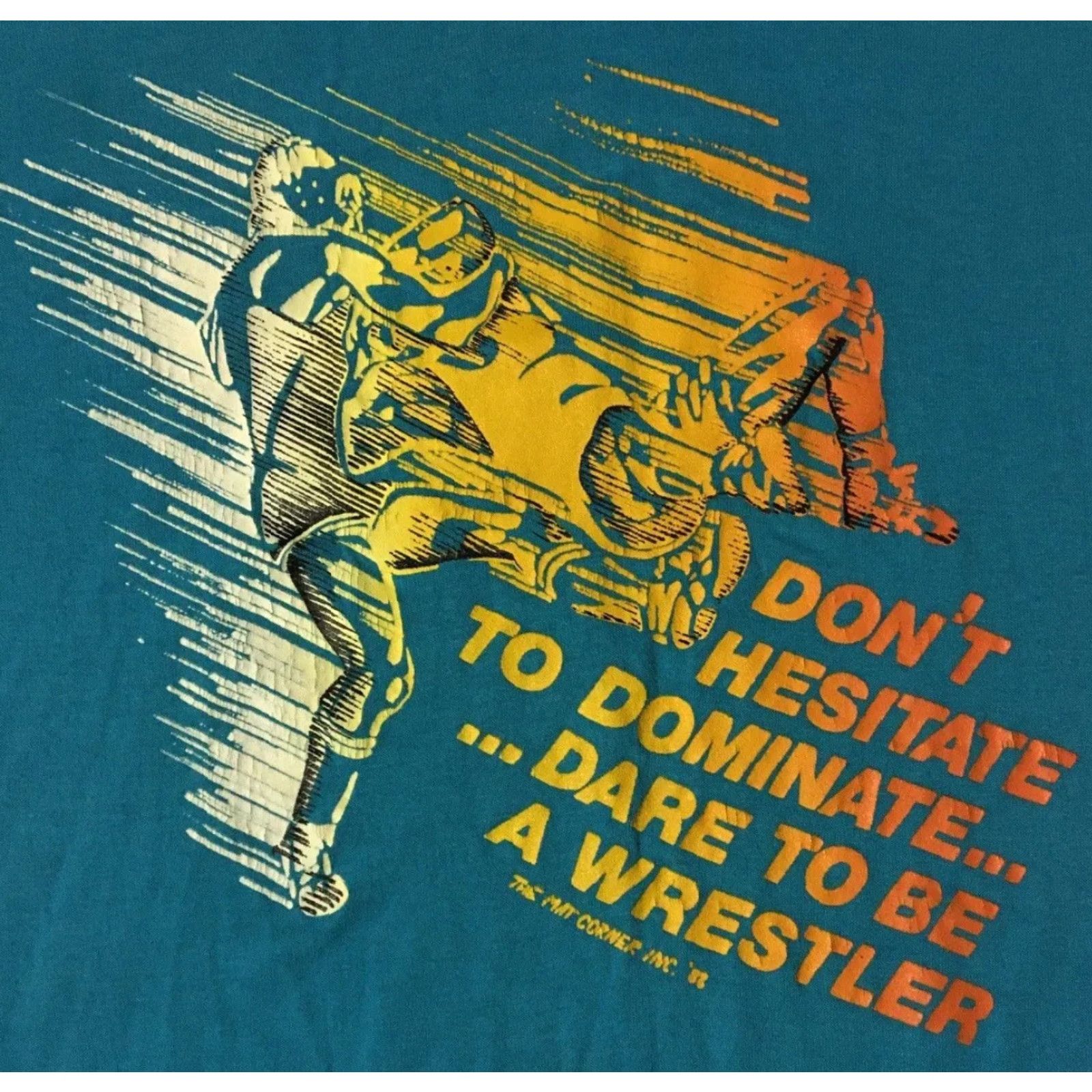 Vintage VINTAGE Dare To Be A Wrestler T-Shirt Men M Blue 80s Grunge Rock Punk School Sports 90s USA Size US M / EU 48-50 / 2 - 2 Thumbnail