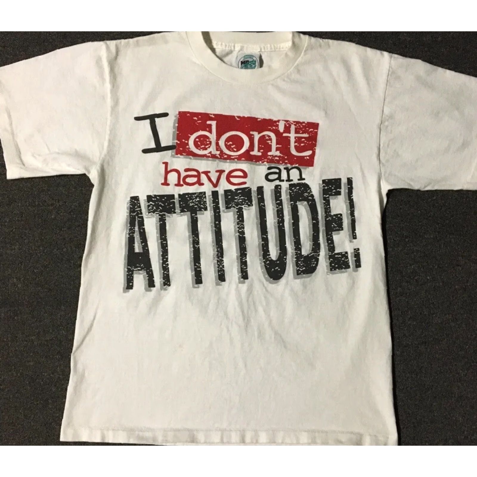 Vintage VINTAGE Dont Have An Attitude Im Just Good Soccer Shirt M White 90s Funny Grunge AOP Single Stitch Mens T-Shirt Hard Tex Size US M / EU 48-50 / 2 - 2 Thumbnail