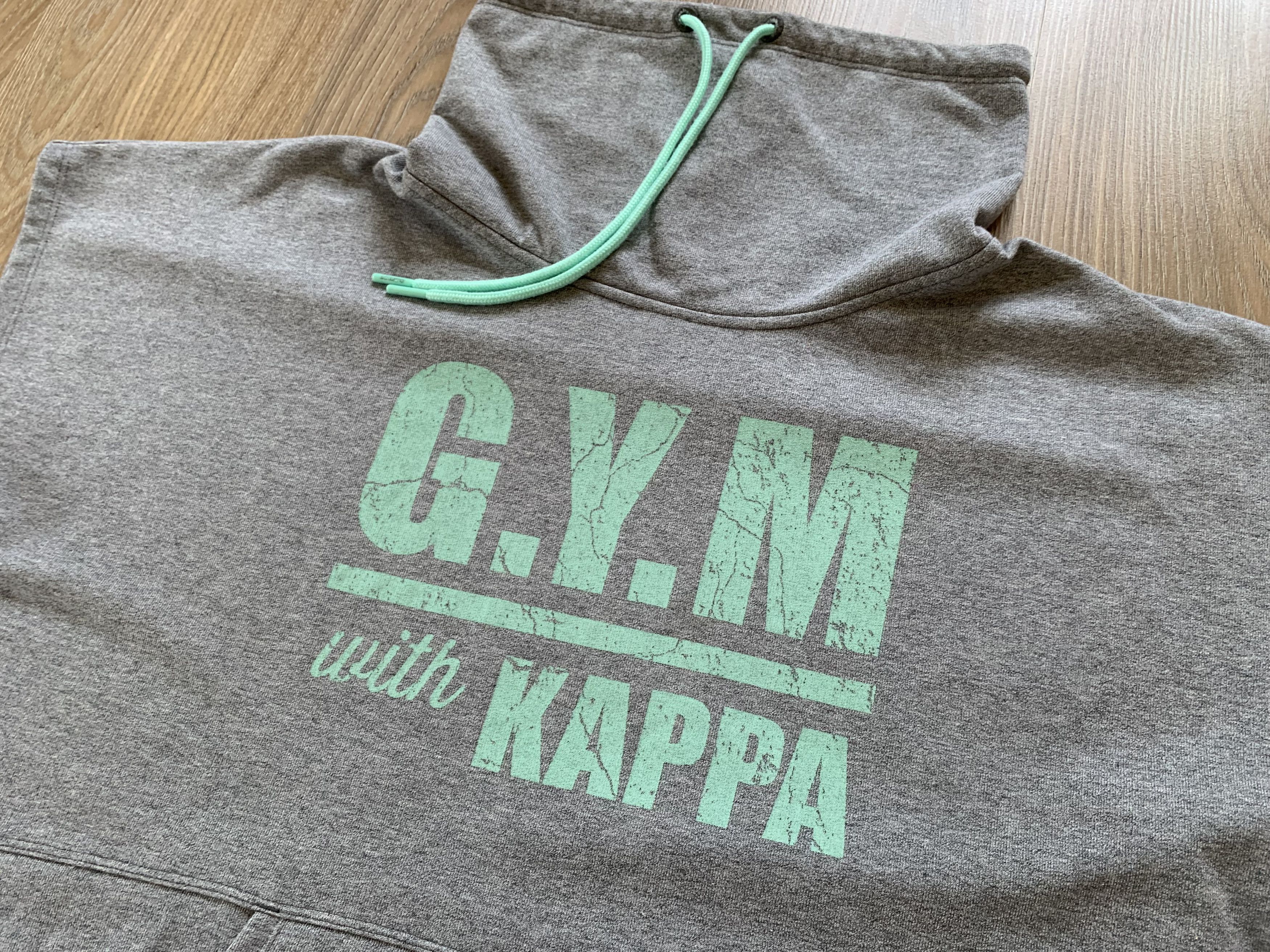 Kappa Kappa “G.Y.M with Kappa” Grey Sleeveless Hoodie Size US XL / EU 56 / 4 - 4 Thumbnail