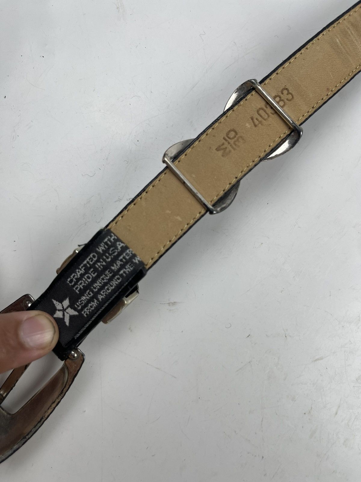 Brighton vintage studded leather belt tc27 Size 30 - 8 Thumbnail