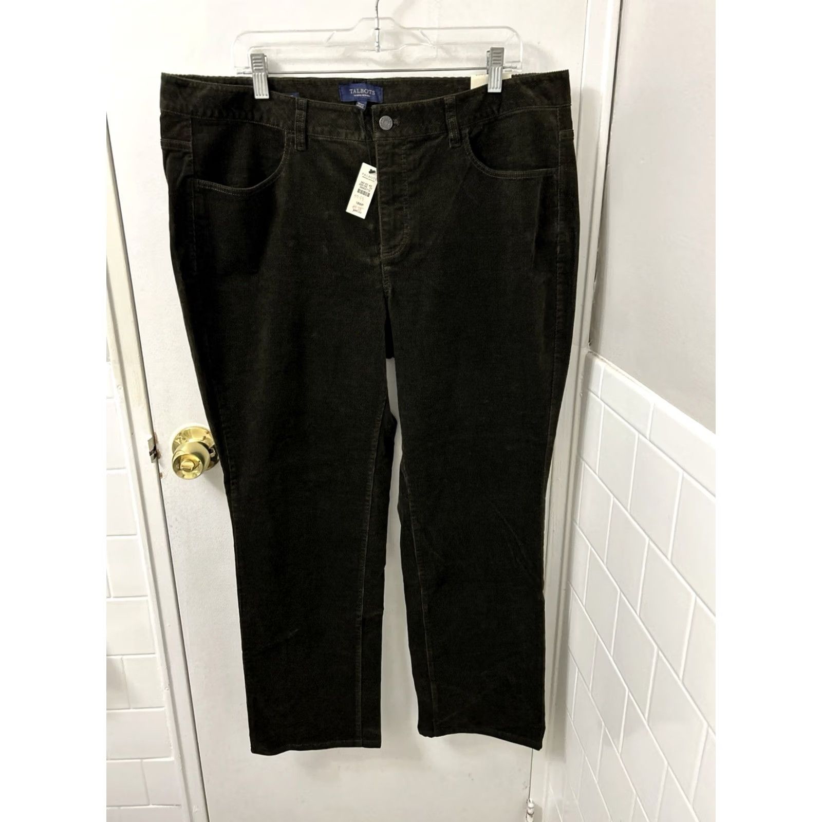 Talbots VINTAGE TALBOTS Heritage Corduroy Pants Womens 18 Olive Green Straight Leg NWT 9 MSRP Size 40" / US 18 - 2 Thumbnail
