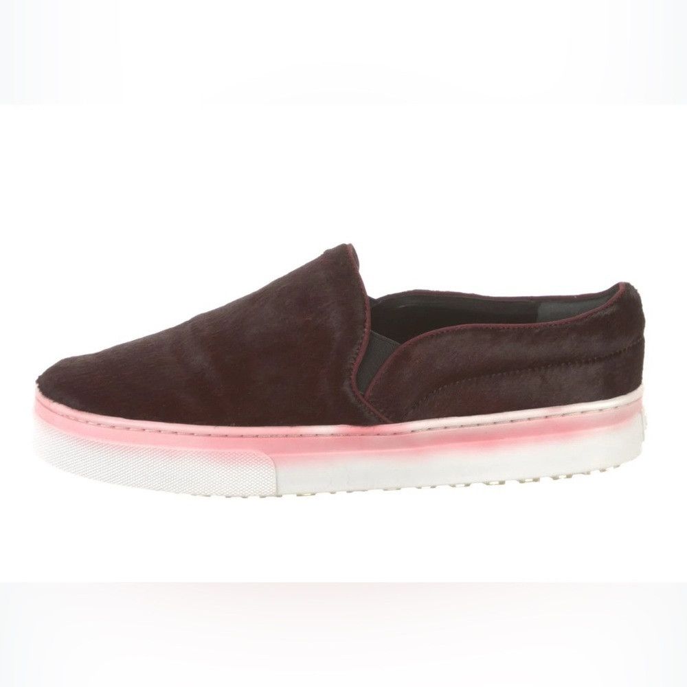 SCHUTZ Schutz dark chocolate ponyhair slip on sneakers. Pink washe Size US 8 / IT 38 - 2 Thumbnail