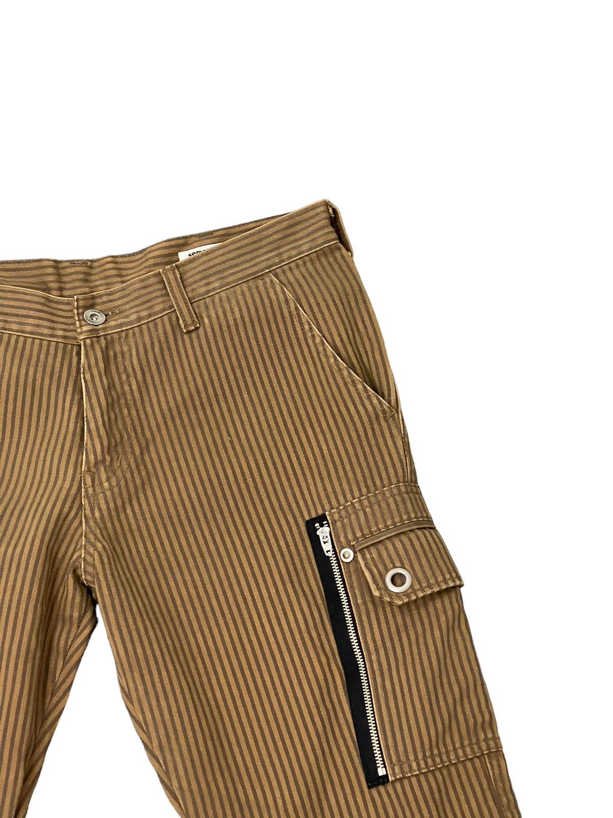 Japanese Brand Flare Cargo Semantic Design Striped Faded Boot Cut 7🟦3 Size US 31 - 9 Thumbnail