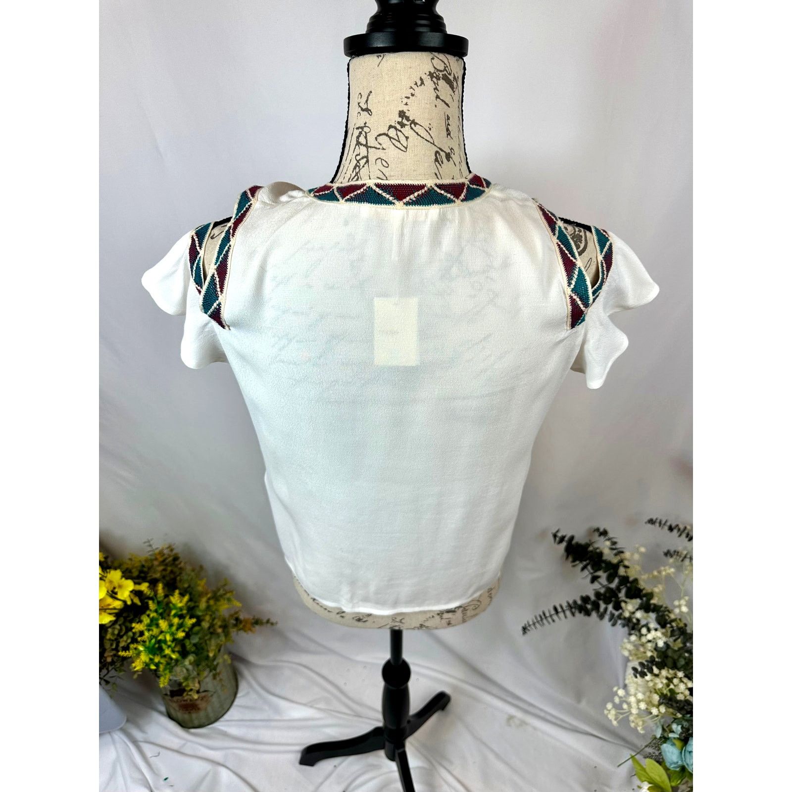 Maje Maje Lisea Cold Shoulder Crepe Top Black White S Size S / US 4 / IT 40 - 12 Thumbnail