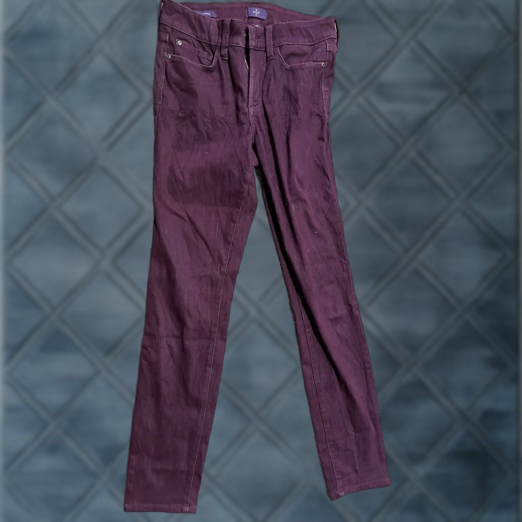 NYDJ NYDJ Alina Mid Rise Stretch Jegging Jeans Womens Size 4 Maroon Burgundy Denim Size 27" / US 4 / IT 40 - 1 Thumbnail