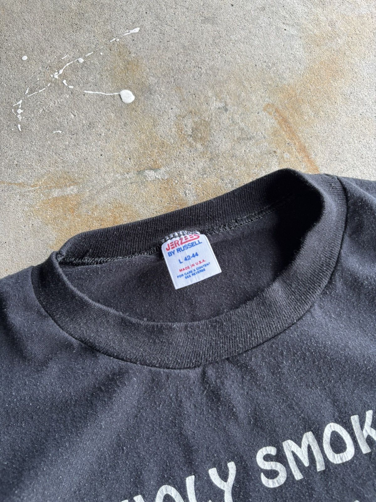 Jerzees Vintage 80s Holy Smoke Tavern Faded Black Grunge Boxy Tee Size US M / EU 48-50 / 2 - 4 Thumbnail