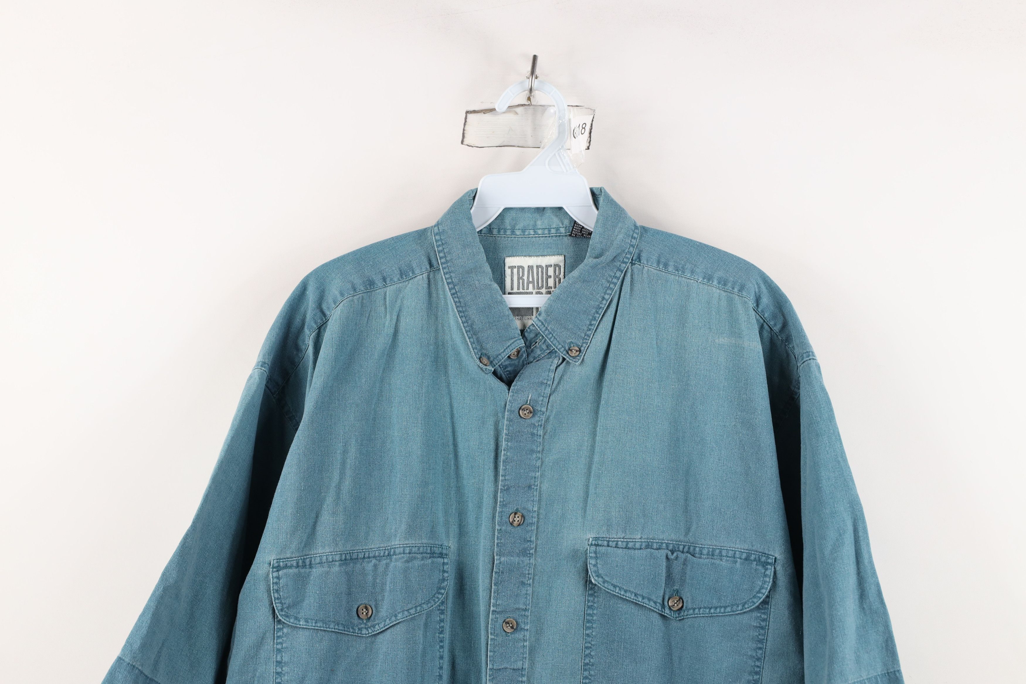 Vintage Vintage 90s Streetwear Baggy Fit Collared Button Down Shirt Size US L / EU 52-54 / 3 - 2 Thumbnail