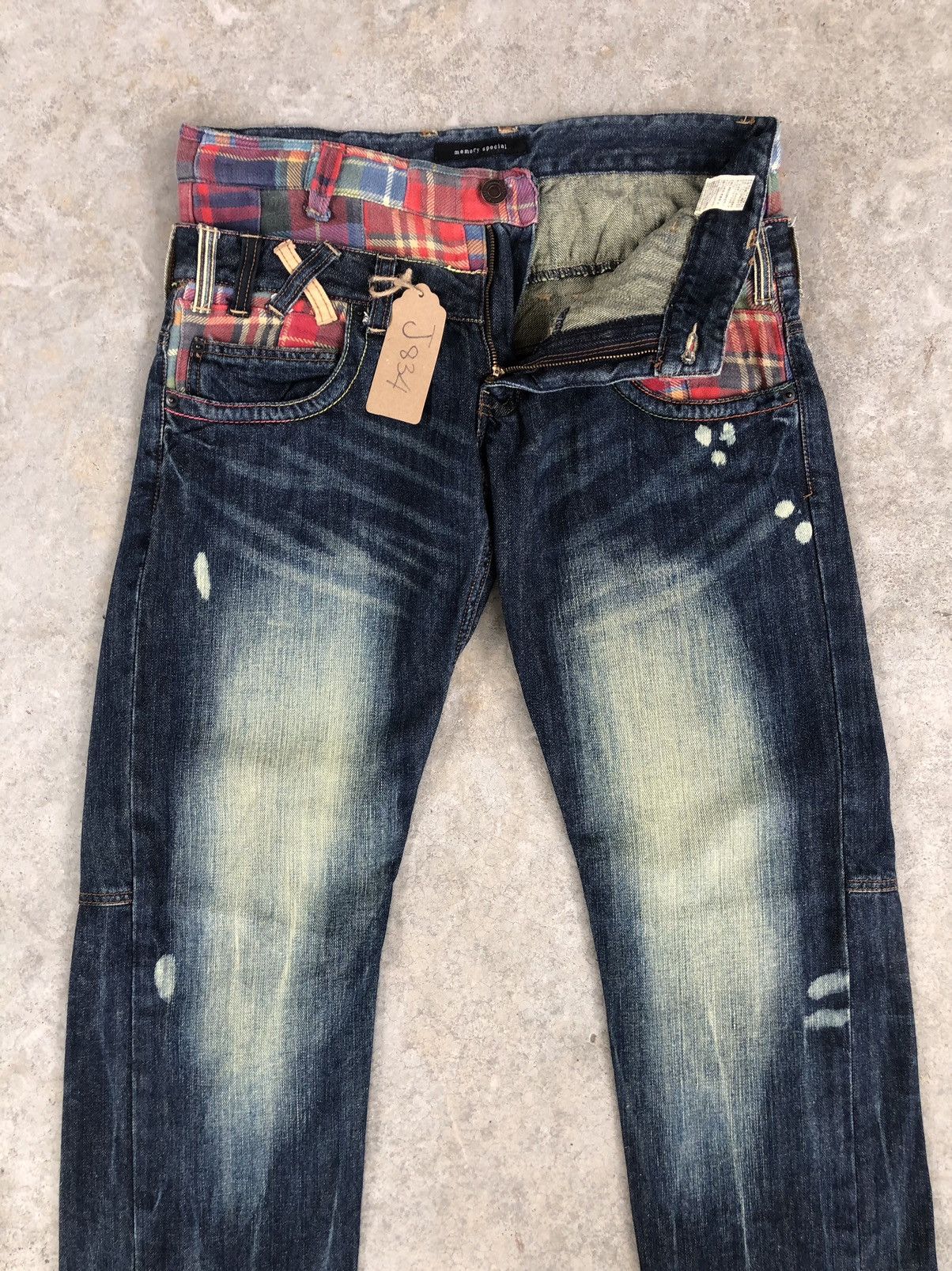 Japanese Brand Japanese Memory Special Double Waist Distressed Embroidered Size US 32 / EU 48 - 3 Thumbnail