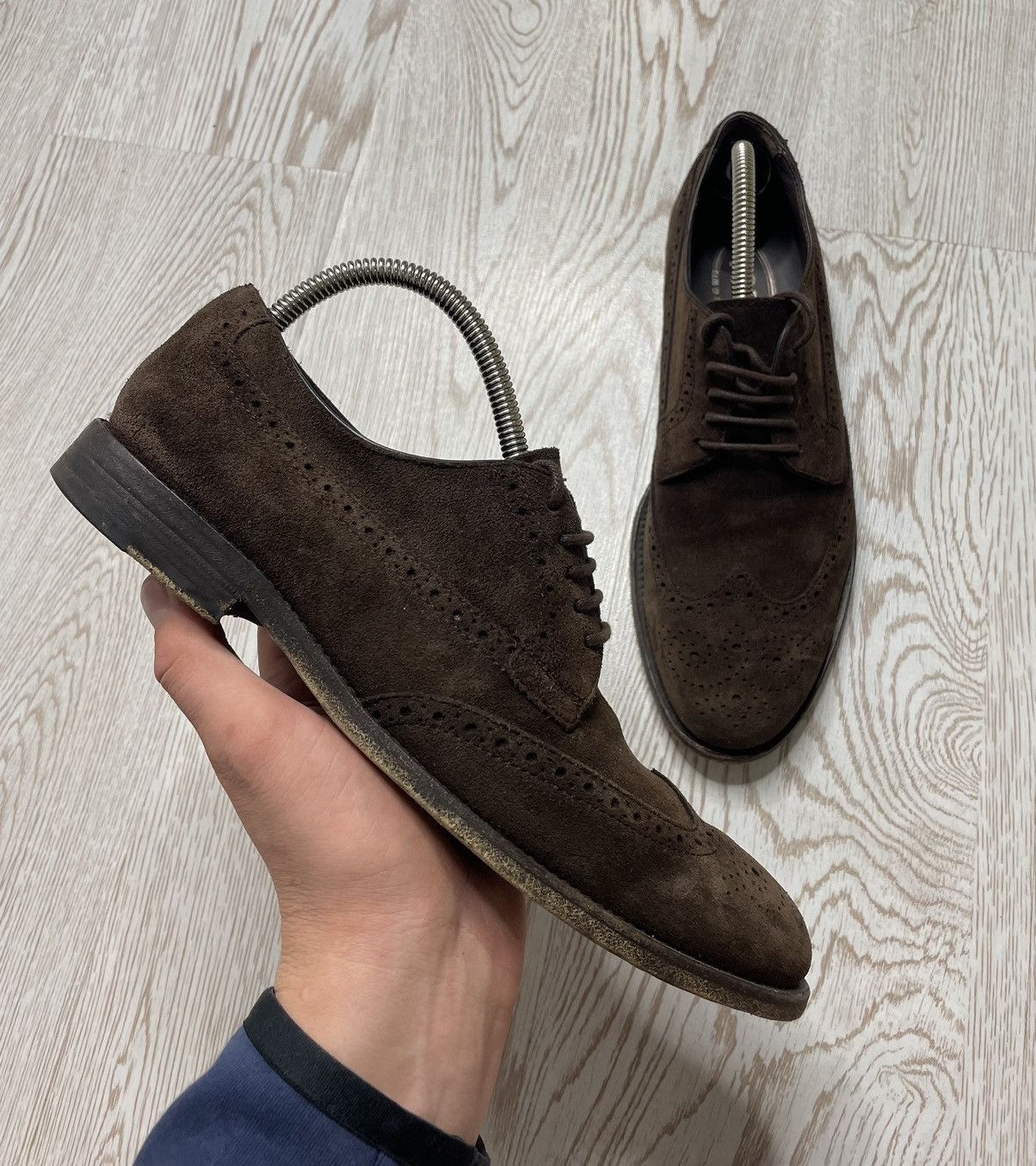 Tod's Tod’s men’s brown suede leather brogue shoes Size US 7.5 / EU 40-41 - 1 Thumbnail
