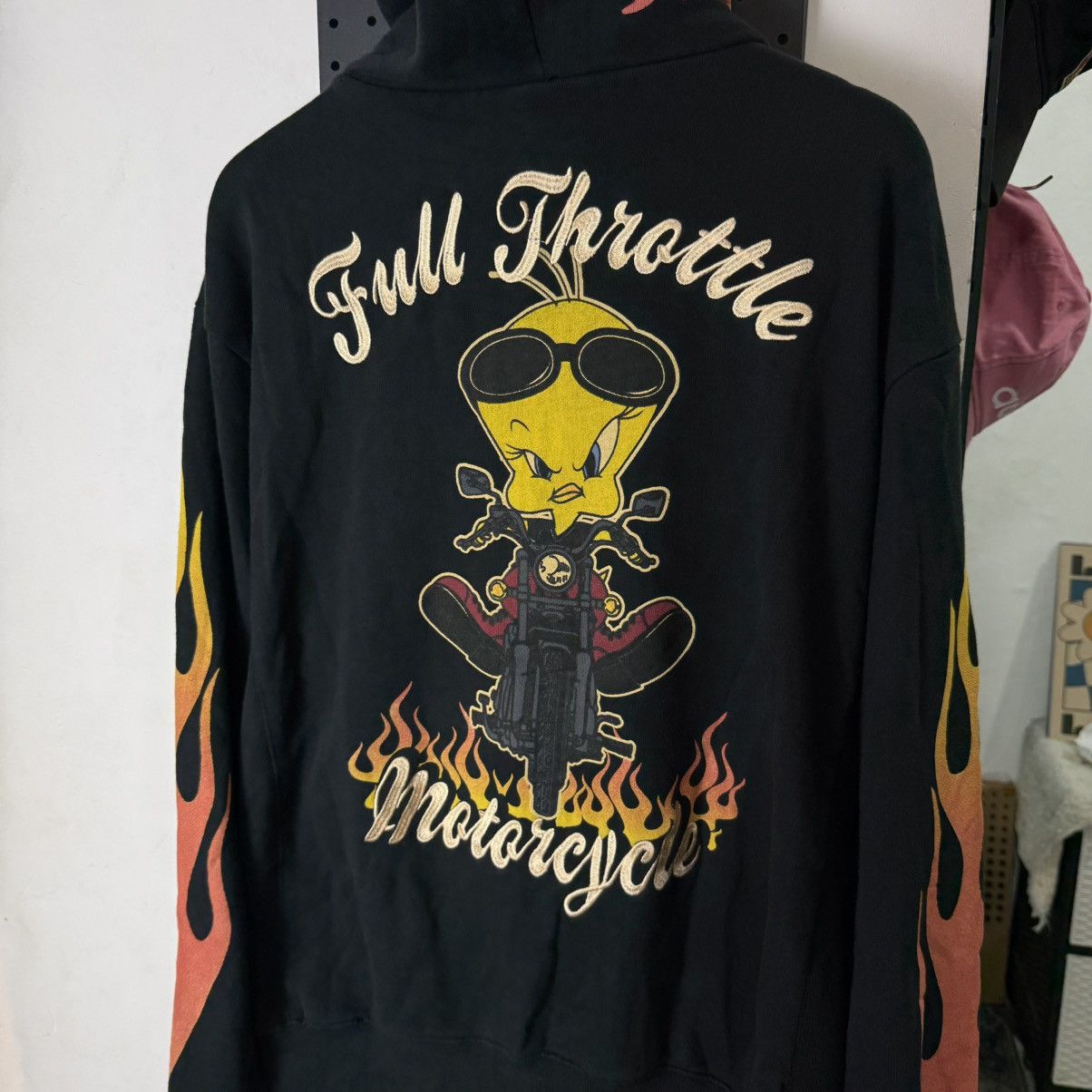 Japanese Brand LOWBLOW KNUCKLE x looney tunes flame motorcycle zip hoodie Size US XL / EU 56 / 4 - 4 Thumbnail