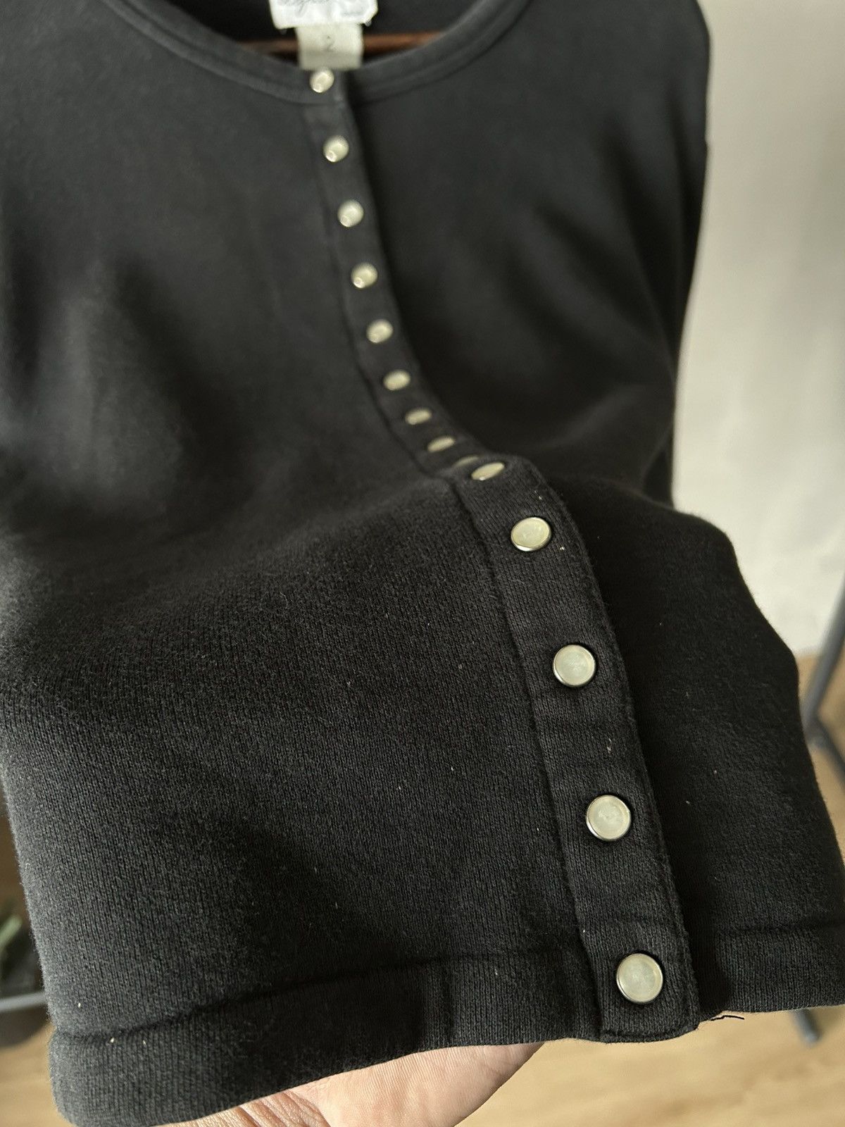 agnes b. Agnes.b Black Button Long Sleeve Size S / US 4 / IT 40 - 5 Thumbnail