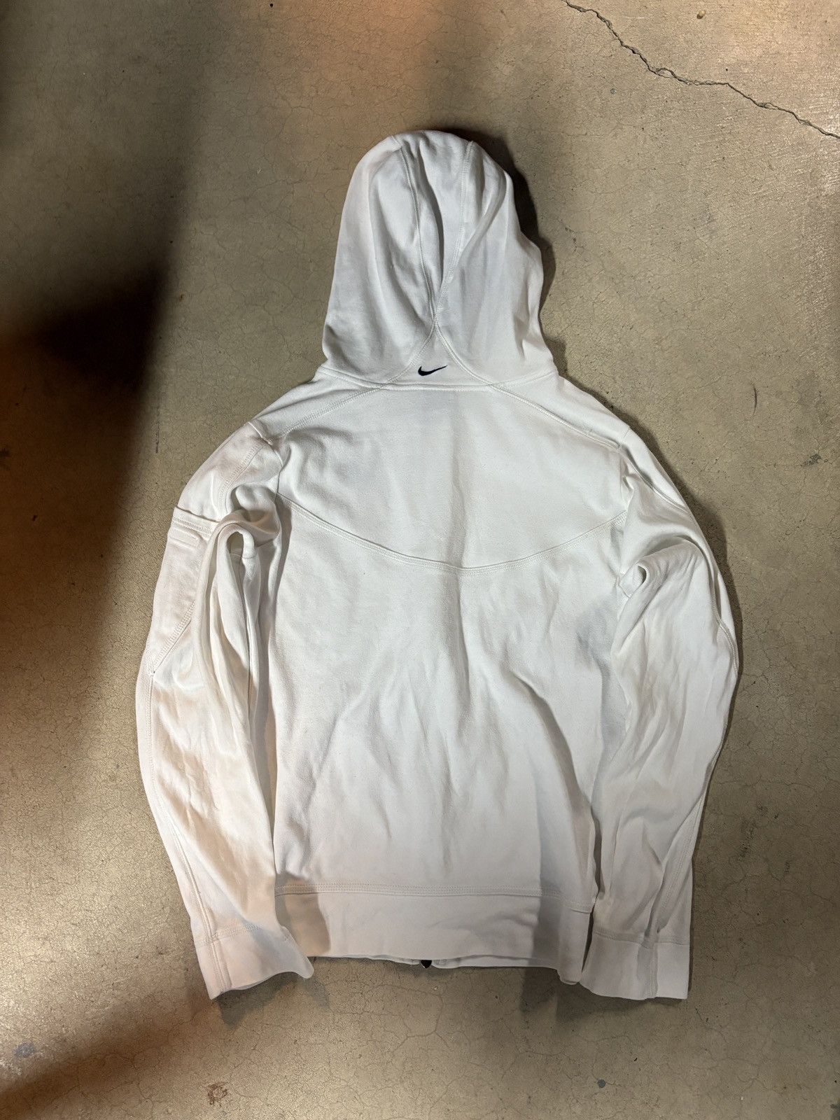 Nike Womens Vintage 00’s Nike Y2K Full Zip Up Hoodie White Large Size L / US 10 / IT 46 - 5 Thumbnail