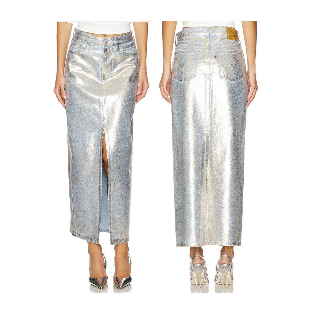 Levi's ⭐LEVI'S Revolve Women's Ankle Column Denim Maxi Skirt Sz 26 Size 26" / US 2 / IT 38 - 1 Thumbnail