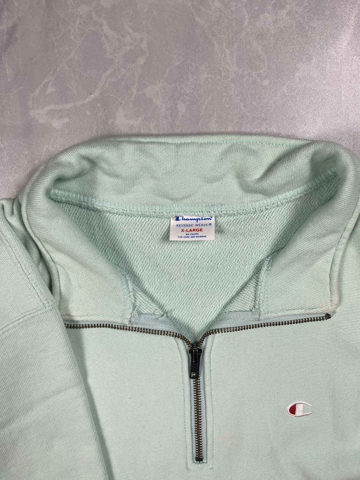 Champion Vintage y2k Reverse Weave Mint Green Quarter Zipper Size US L / EU 52-54 / 3 - 7 Thumbnail