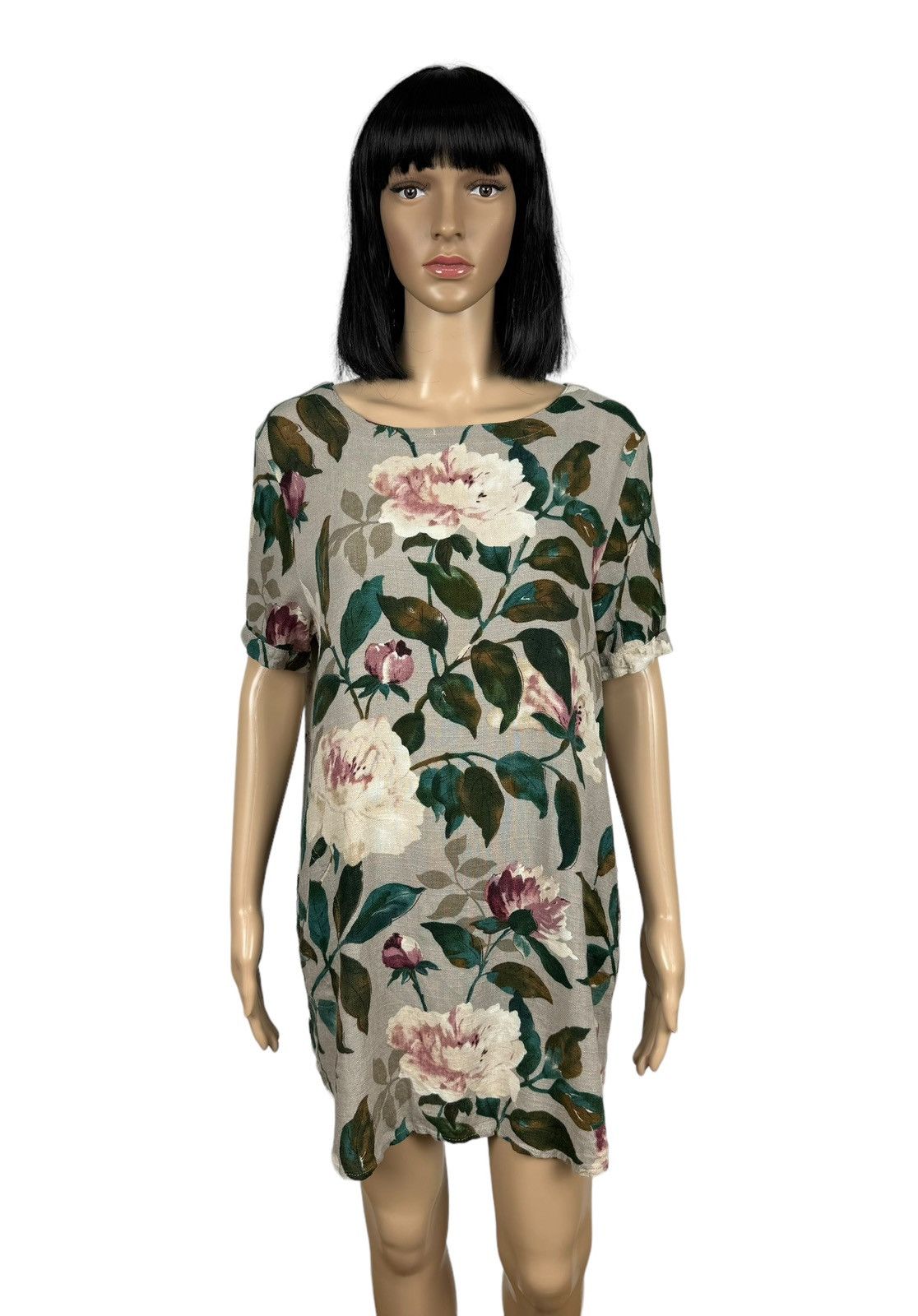 Designer Puo Dou Dou Mini Shift Dress Floral Printed Cotton size S Size S / US 4 / IT 40 - 1 Thumbnail