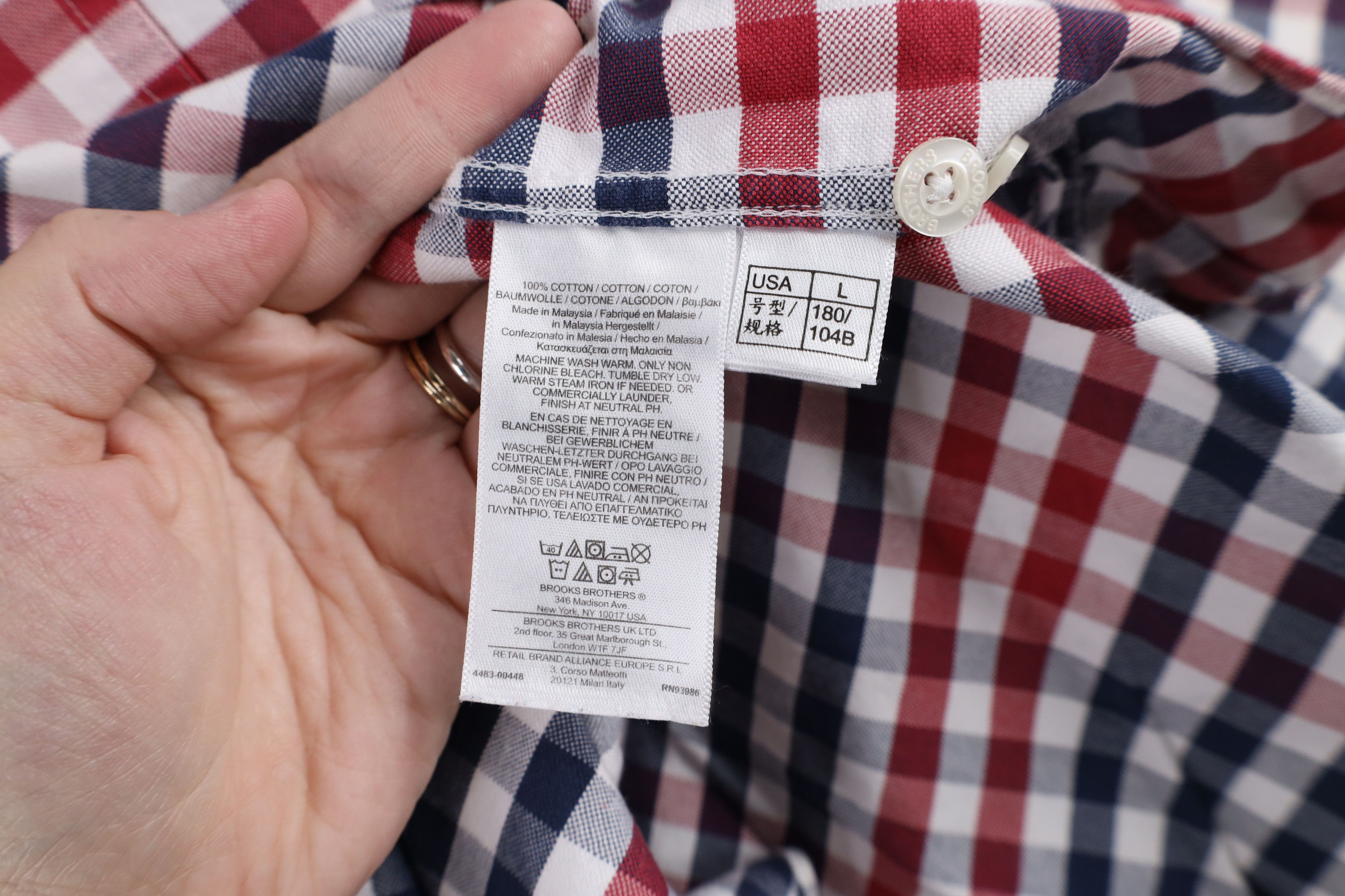 Brooks Brothers × Vintage Brooks Brothers Red Fleece Button Down Shirt Plaid Cotton Size US L / EU 52-54 / 3 - 7 Thumbnail