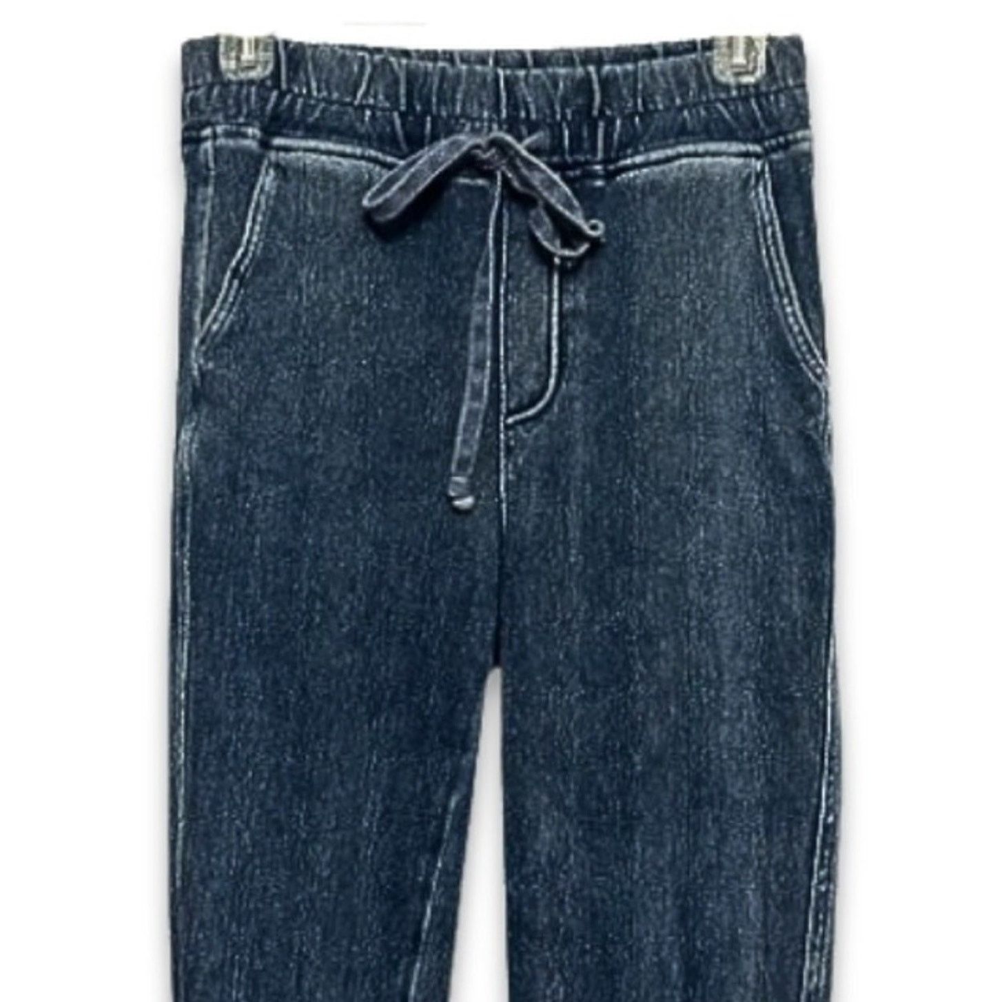 Other Wash Lab Jeggings Tie Waist Slim Fit Dark Wash Denim M NWOT Size 28" / US 6 / IT 42 - 2 Thumbnail