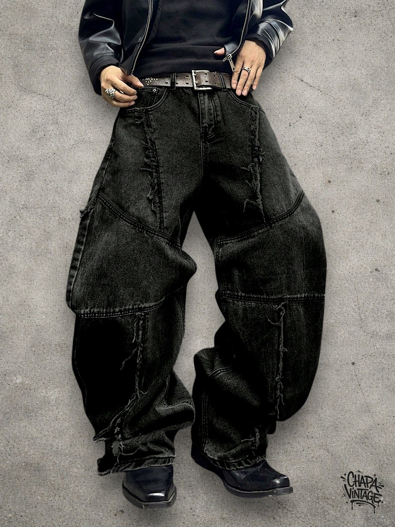 Japanese Brand Distressed black opium jeans Size US 32 / EU 48 - 1 Thumbnail
