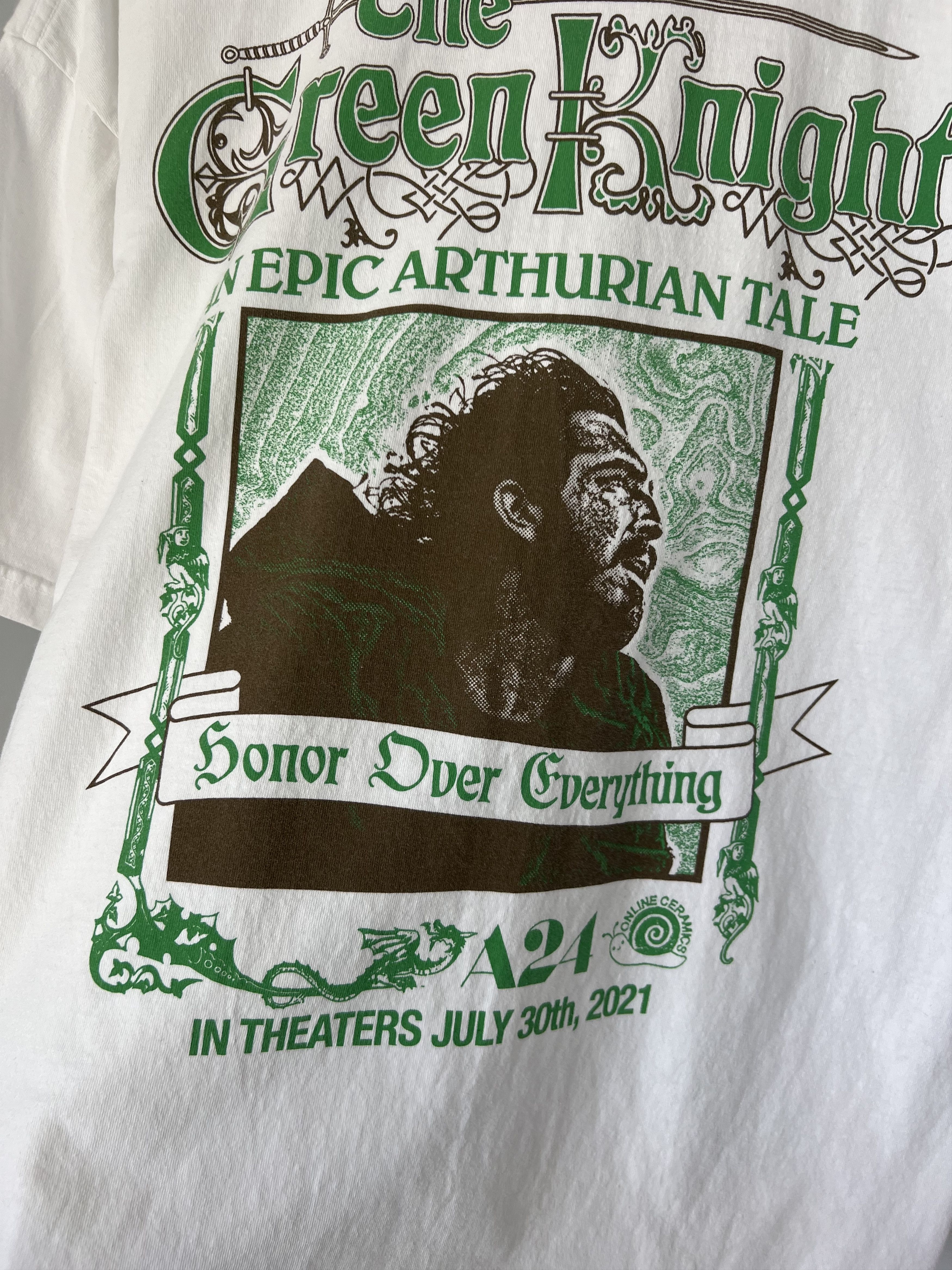 A24 × Online Ceramics Online Ceramics A24 Green Knight Tee in White Size US L / EU 52-54 / 3 - 6 Thumbnail