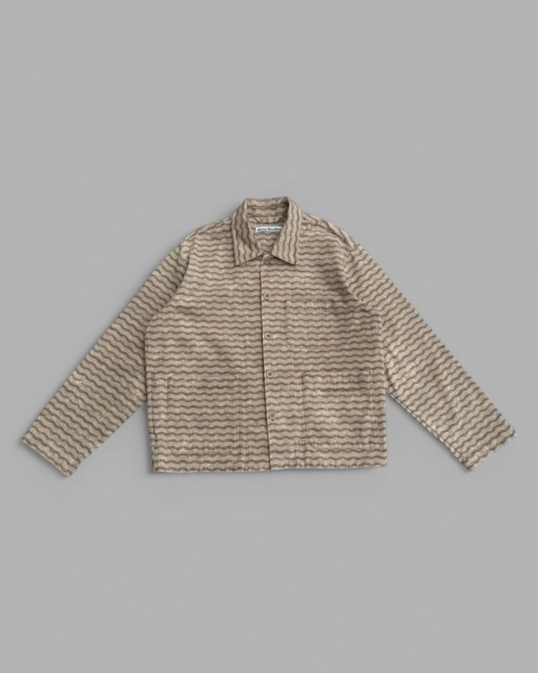 Acne Studios SS2022 Acne Studios Wave Print Denim Work Jacket Size US L / EU 52-54 / 3 - 8 Thumbnail