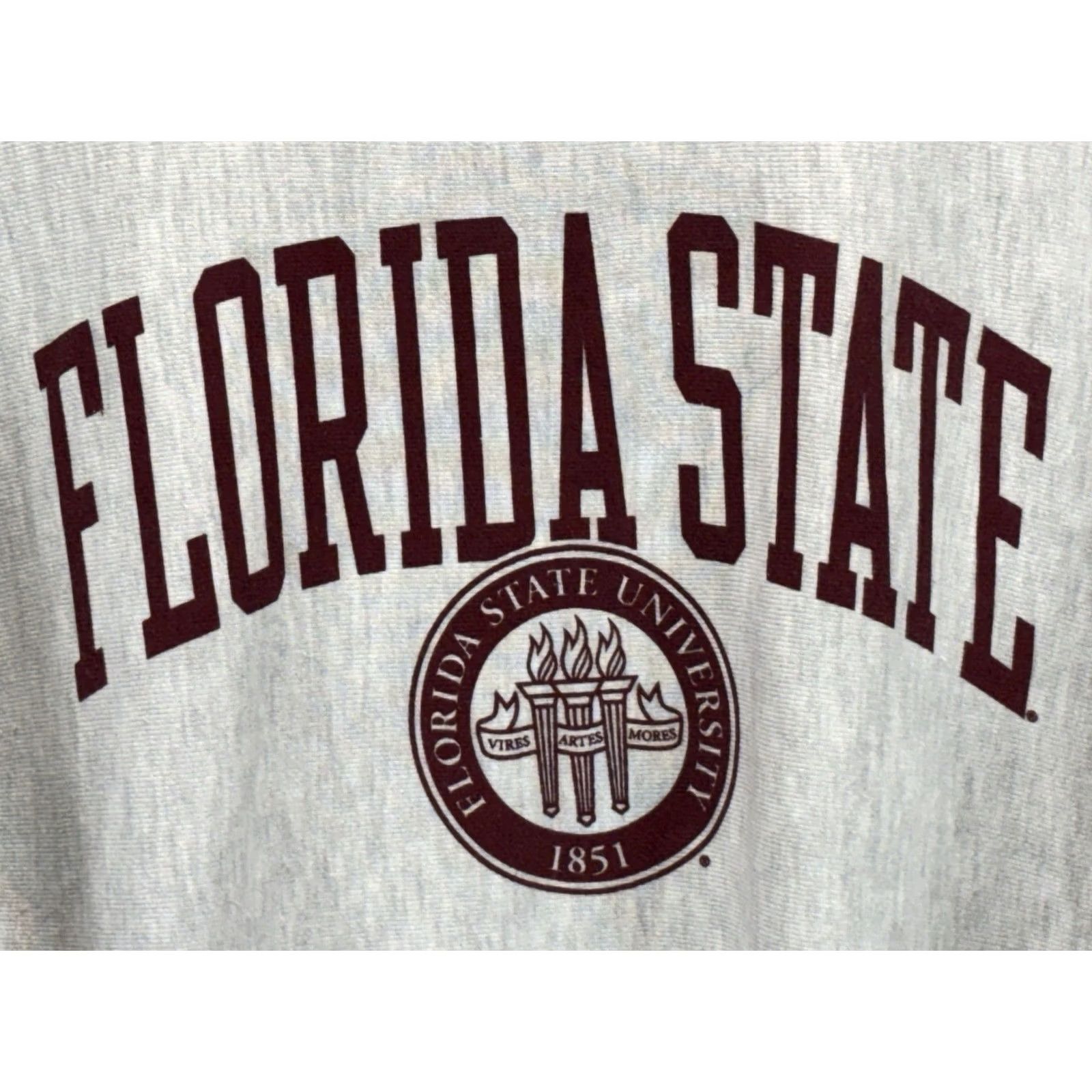 Champion Champion Reverse Weave Sweatshirt Florida State University FSU Crewneck Medium Unisex Adults Gray Cotton Blend Heavyweight Logo" Size US M / EU 48-50 / 2 - 3 Thumbnail