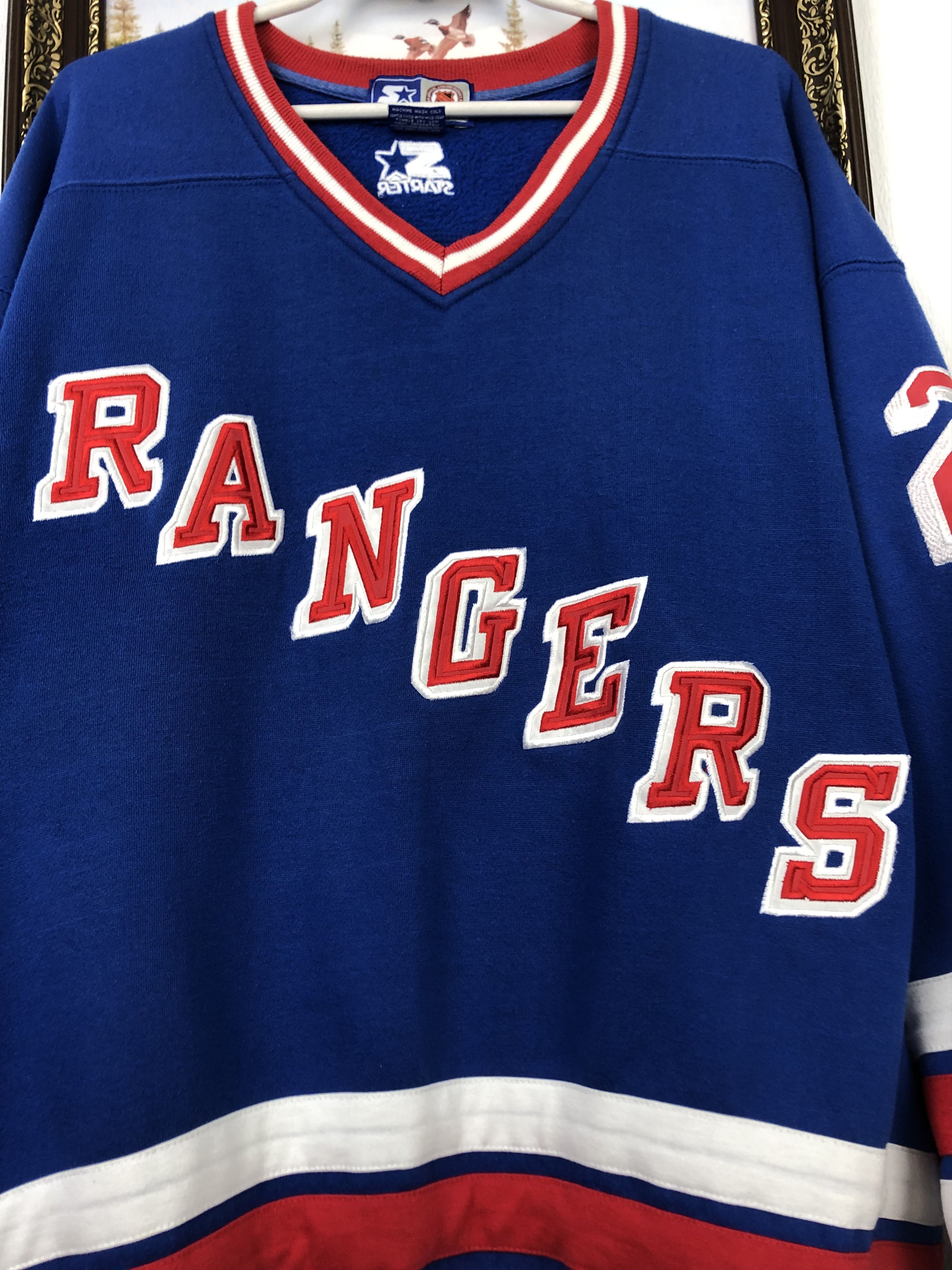 Starter Vintage Stanley Cup Brian Leetch New York Rangers Sweatshirt Size US XL / EU 56 / 4 - 6 Thumbnail