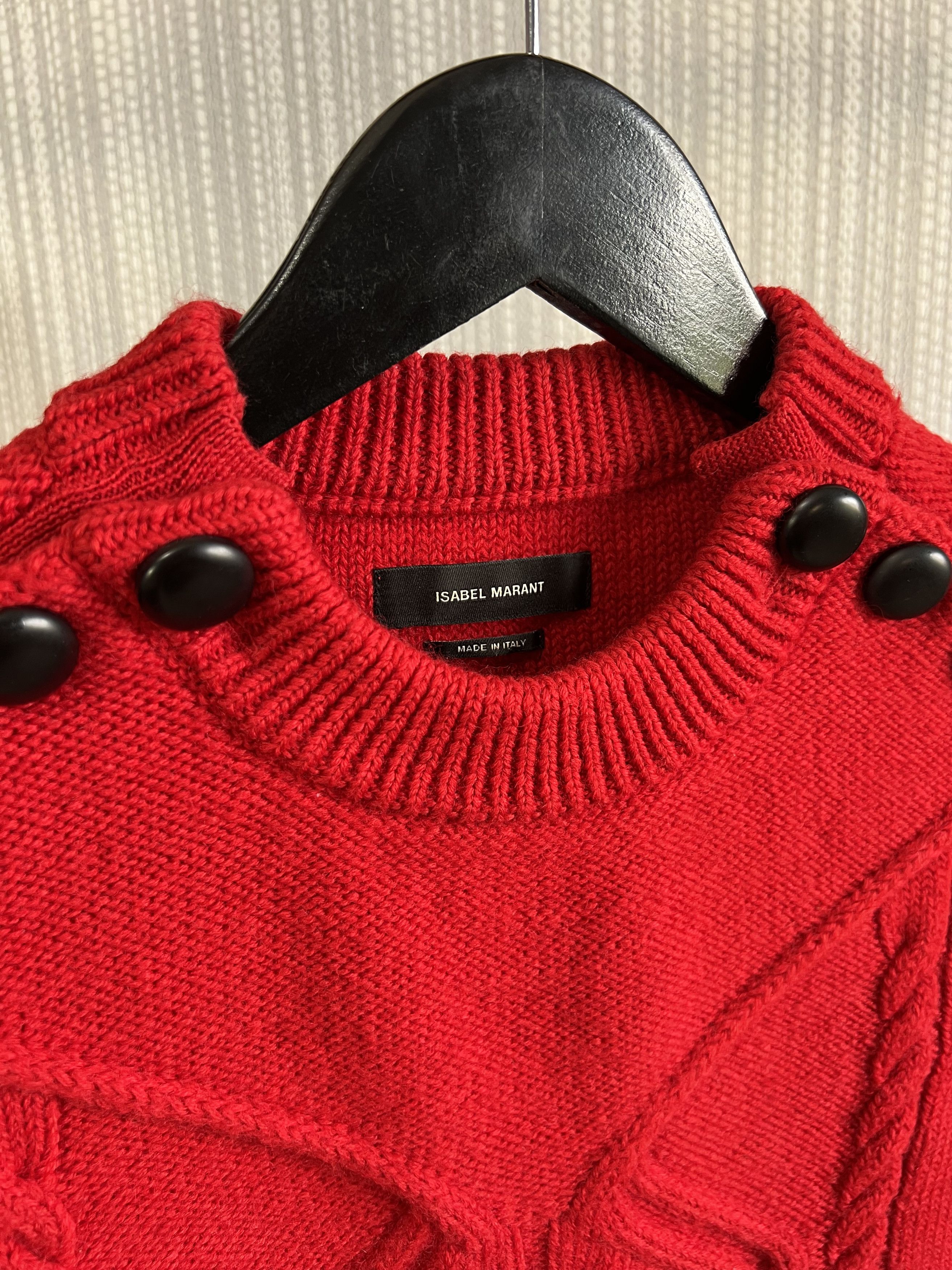 Isabel Marant ISABEL MARANT Dustin Buttoned Cabled-Wool Sweater Size XS / US 0-2 / IT 36-38 - 3 Thumbnail