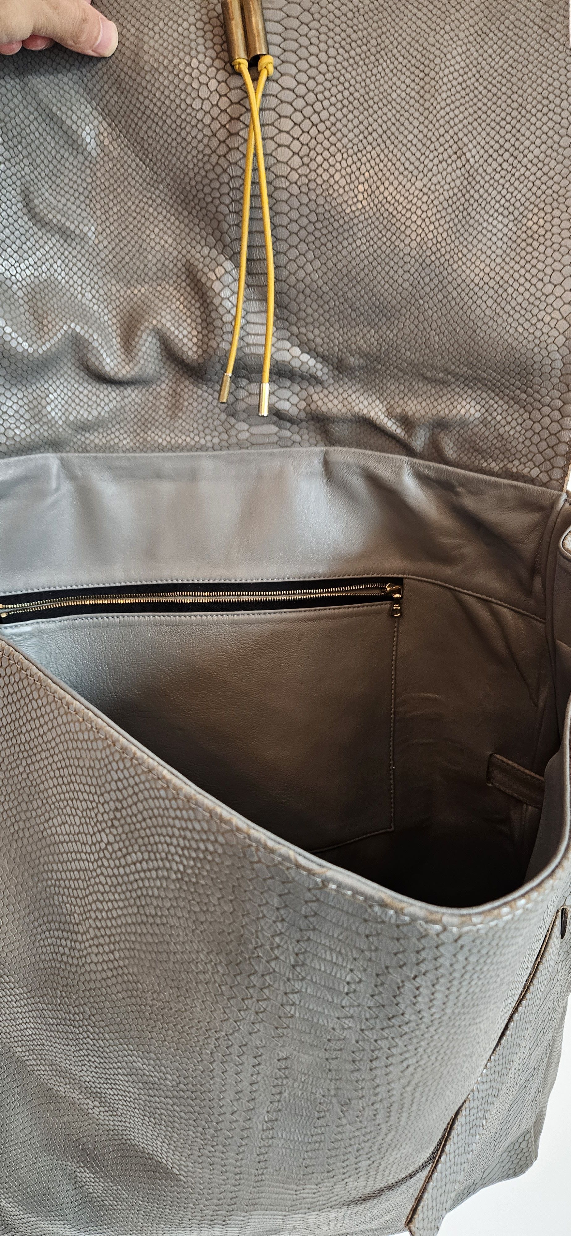 Rhude One-Off AW20 Grey Jumbo Leather Backpack Size ONE SIZE - 11 Thumbnail