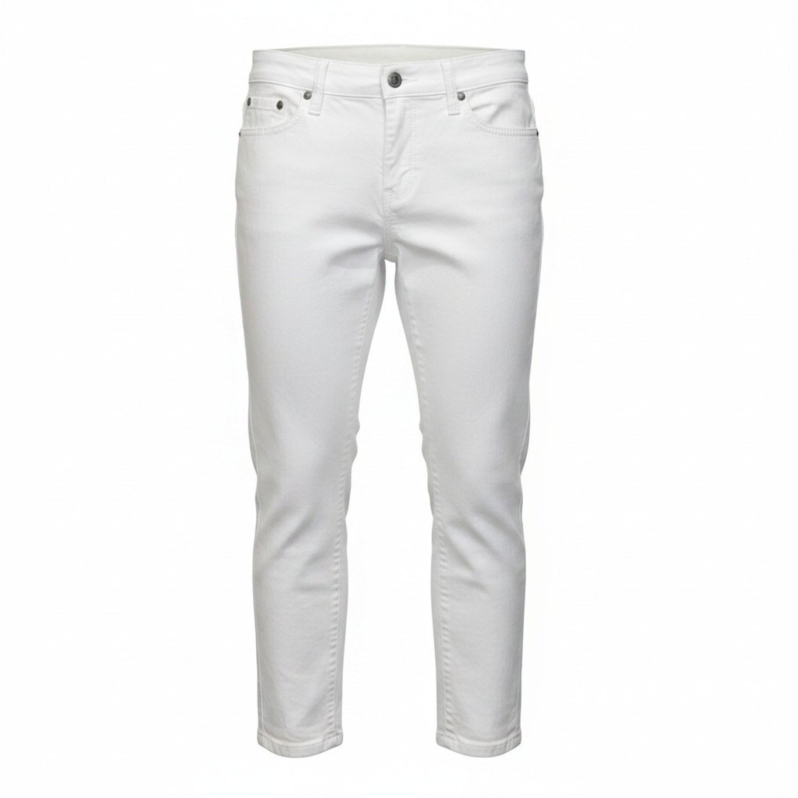 Eileen Fisher EILEEN FISHER White Cotton Denim 5-Pocket Jeans Size 4P Size 29" - 1 Thumbnail