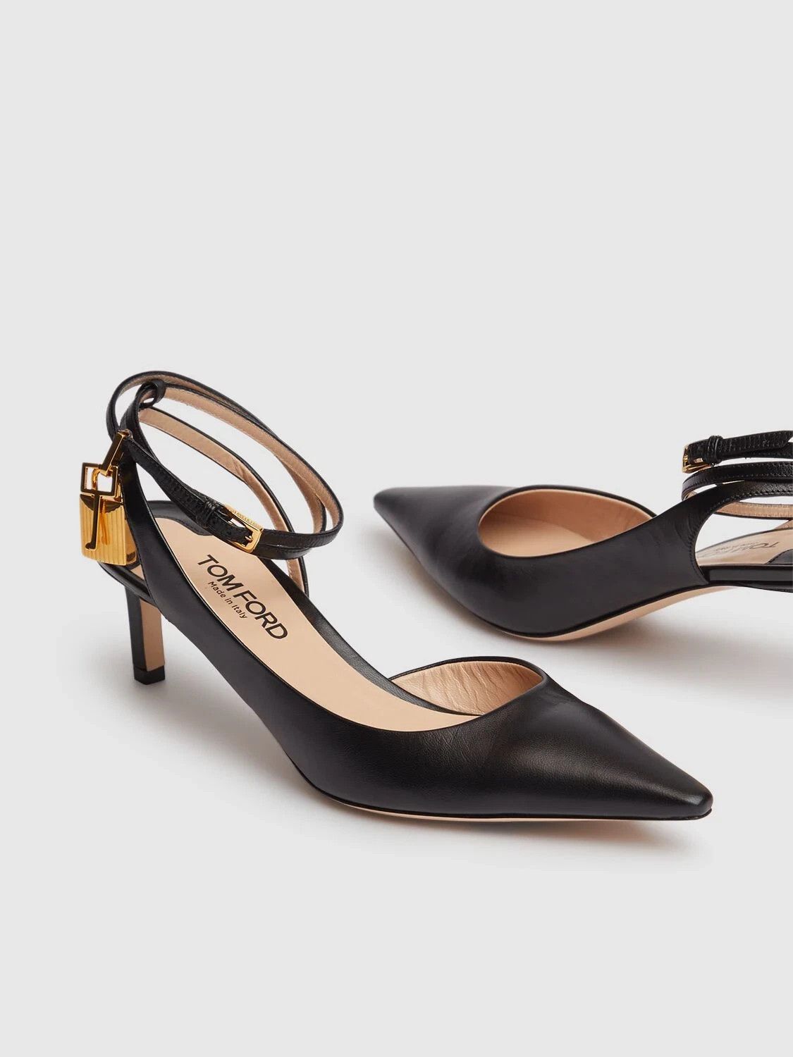 Tom Ford TOM FORD Padlock Black Leather 55mm Pumps Size US 9 / IT 39 - 2 Thumbnail