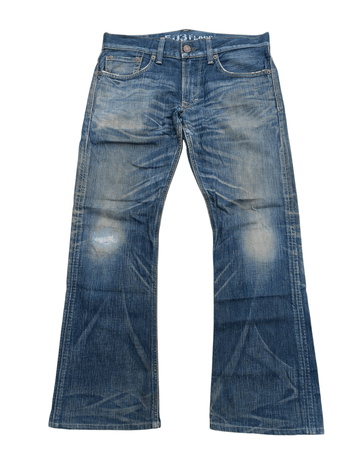 Edwin × Japanese Brand Edwin 503 Flare Jeans Distressed Jeans E248 Size US 35 - 4 Thumbnail