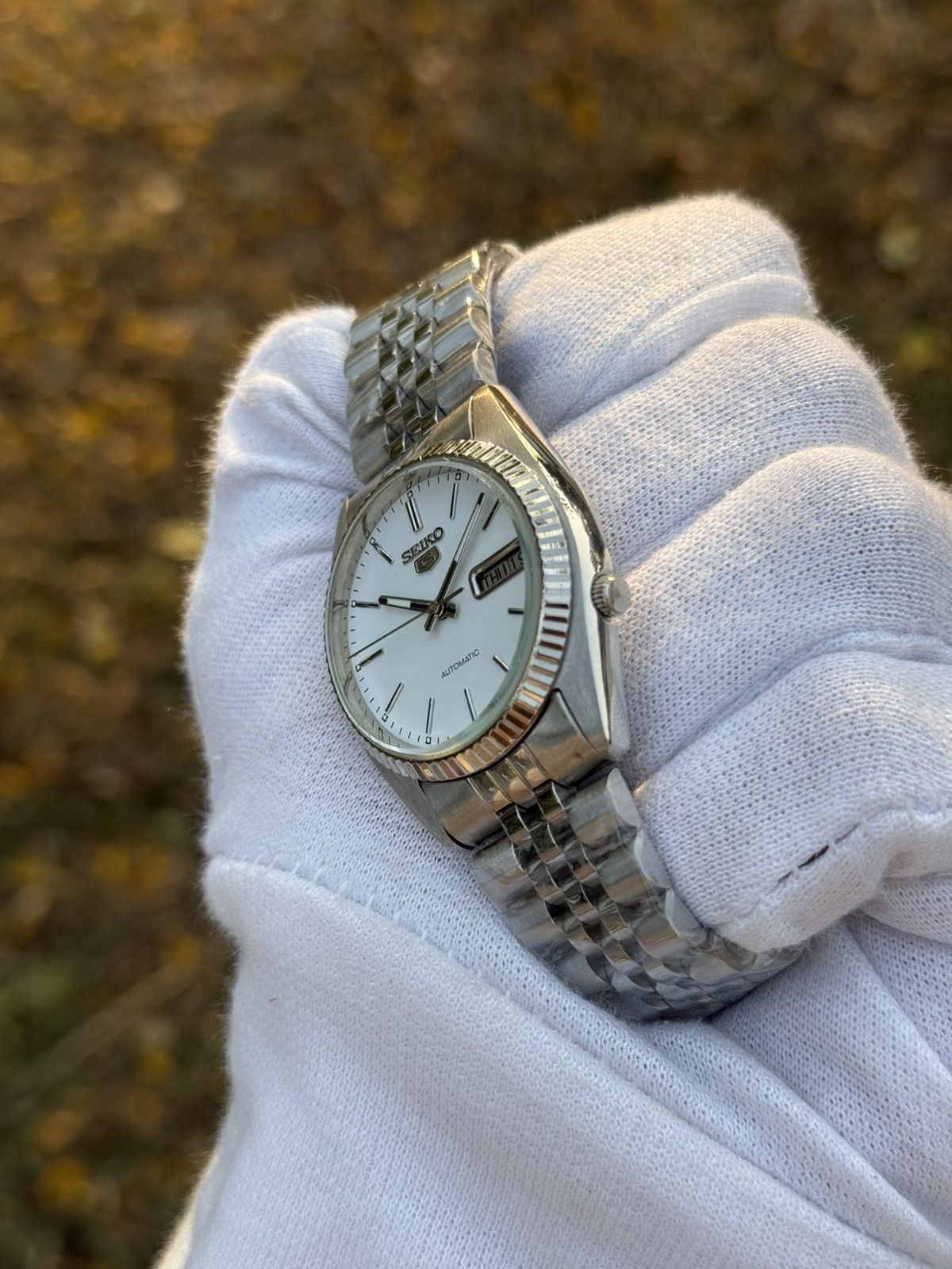 Seiko seiko 5 Crisp White SNXJ automatic 7009-3110 Japan Made Size 36 - 7 Thumbnail