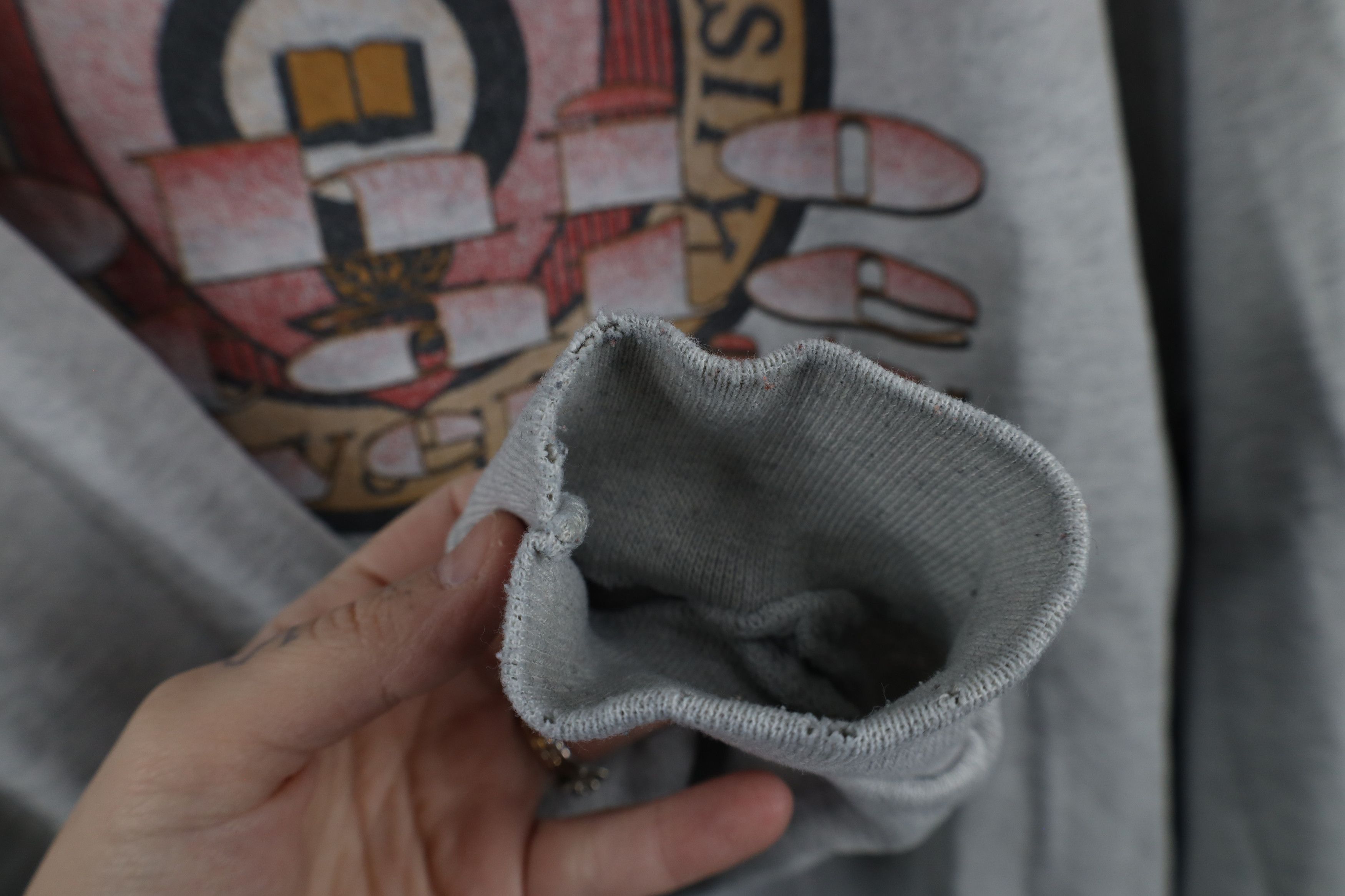 Vintage Vintage 90s Thin Ohio State University Sweatshirt Gray USA Size US XXL / EU 58 / 5 - 9 Thumbnail