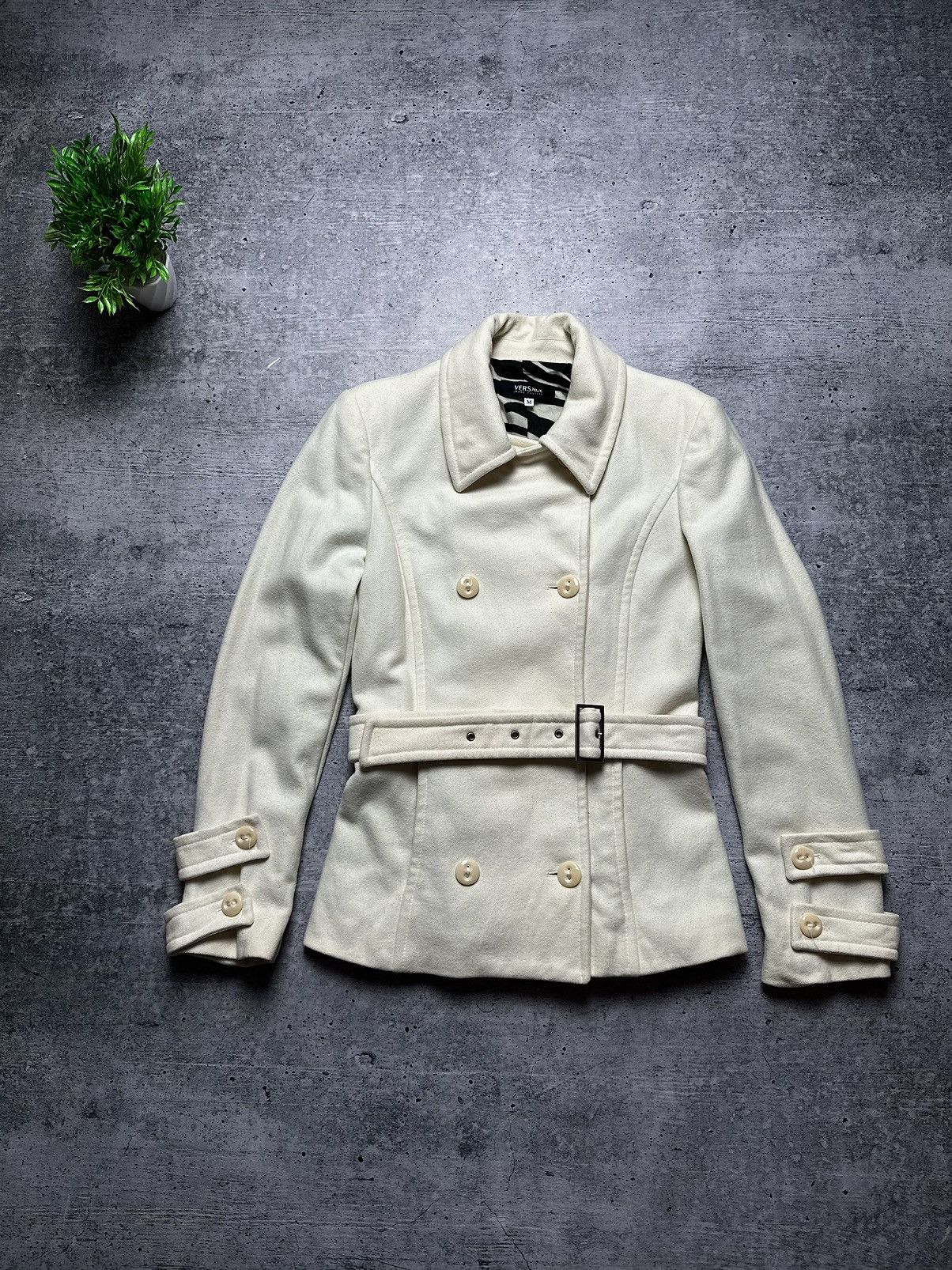 Versace Jeans Couture Vintage 90s Versace Jeans Couture Wool Coat Jacket Size M / US 6-8 / IT 42-44 - 1 Thumbnail