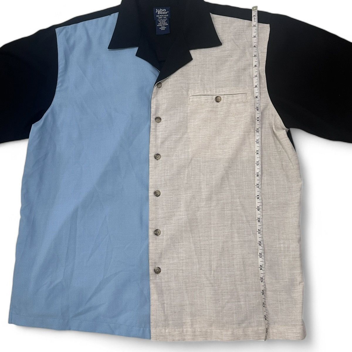 Blair Vintage John Blair Blue Geometric Classic 70s Dapper Size US XL / EU 56 / 4 - 2 Thumbnail