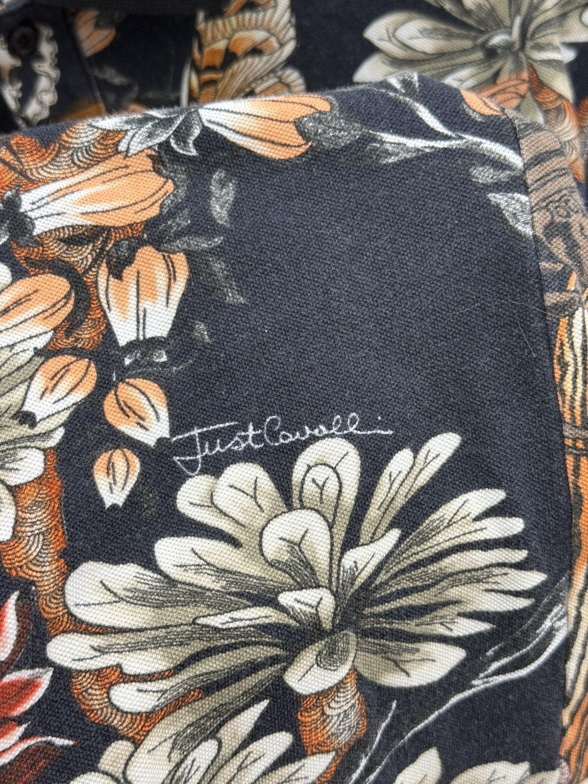 Just Cavalli Just Cavalli Abstract Floral Polo Shirt Size US L / EU 52-54 / 3 - 6 Thumbnail