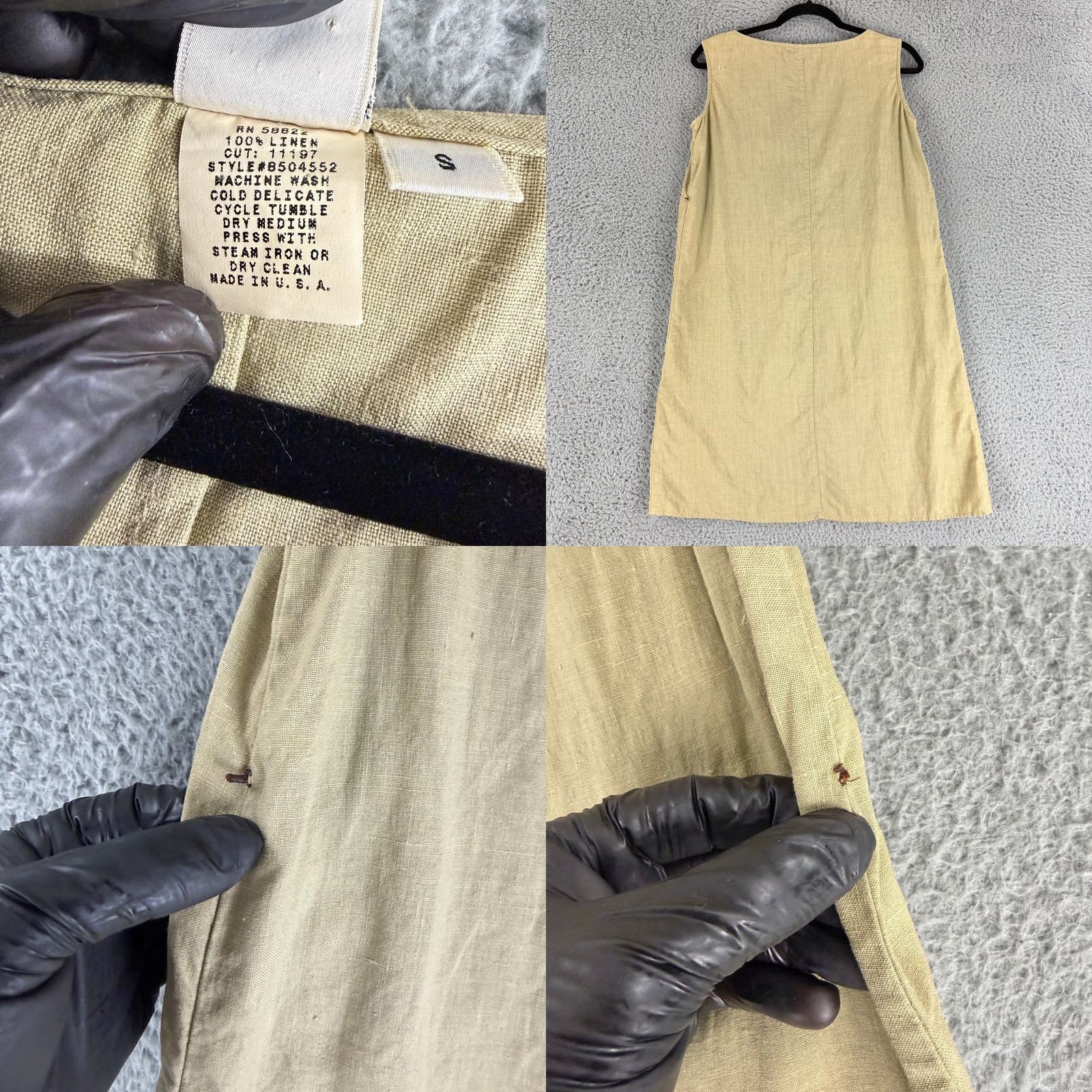 Vintage VINTAGE Max Studio Shift Dress Womens S Tan 100% Linen USA Made V Neck Dress Short Sleeveless Beige Slim Casual Womens Size S / US 4 / IT 40 - 8 Thumbnail