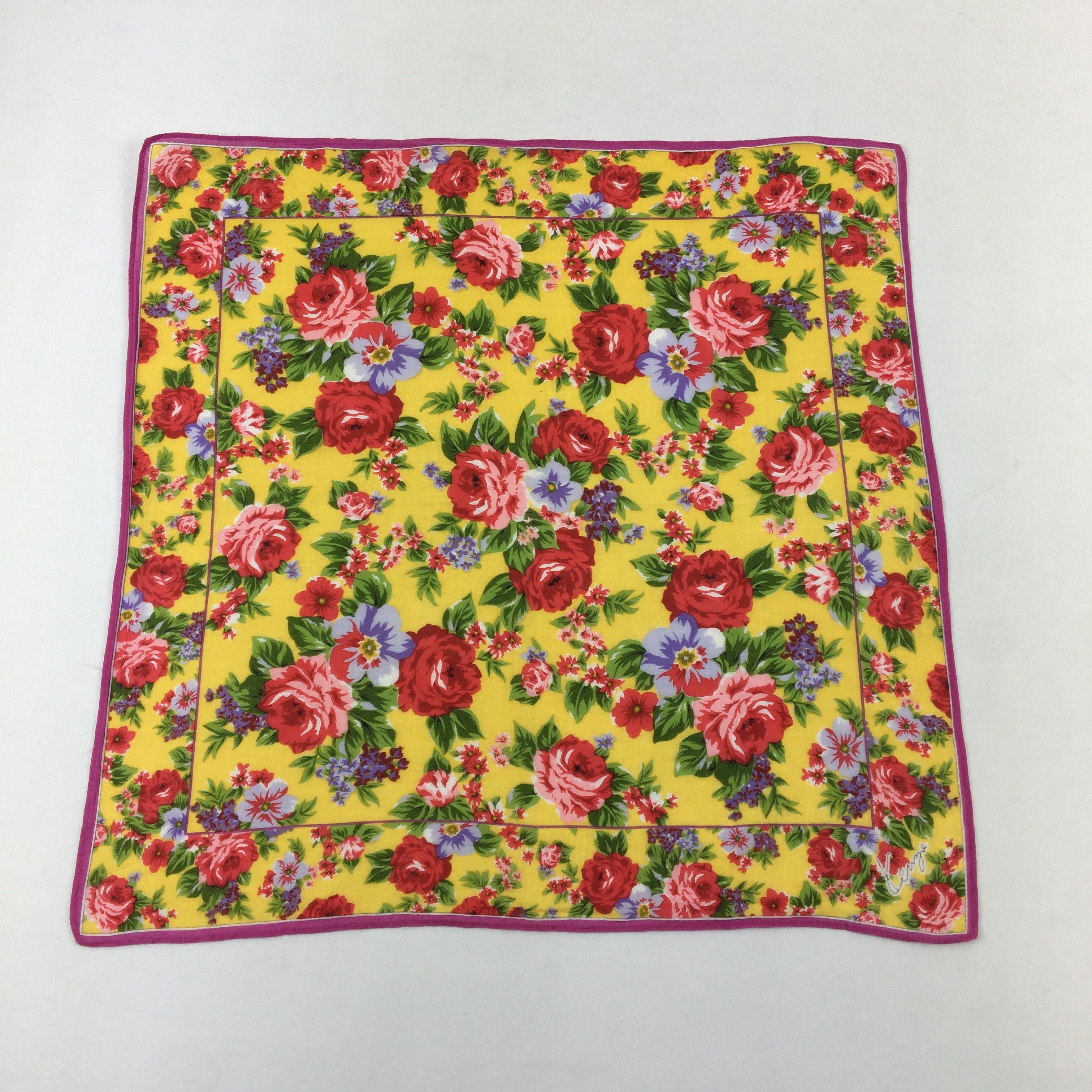 Kenzo × Vintage Vintage Kenzo Handkerchief Neckerchief Floral Bandana Size ONE SIZE - 2 Thumbnail