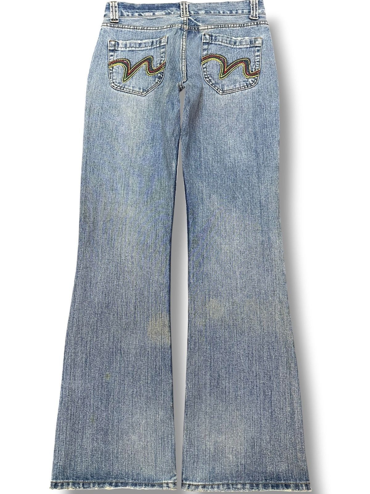 POST ARCHIVE FACTION (PAF) Vintage Nylaus Jeans Flare Faded Grunge Distressed Denim Size US 31 - 4 Thumbnail