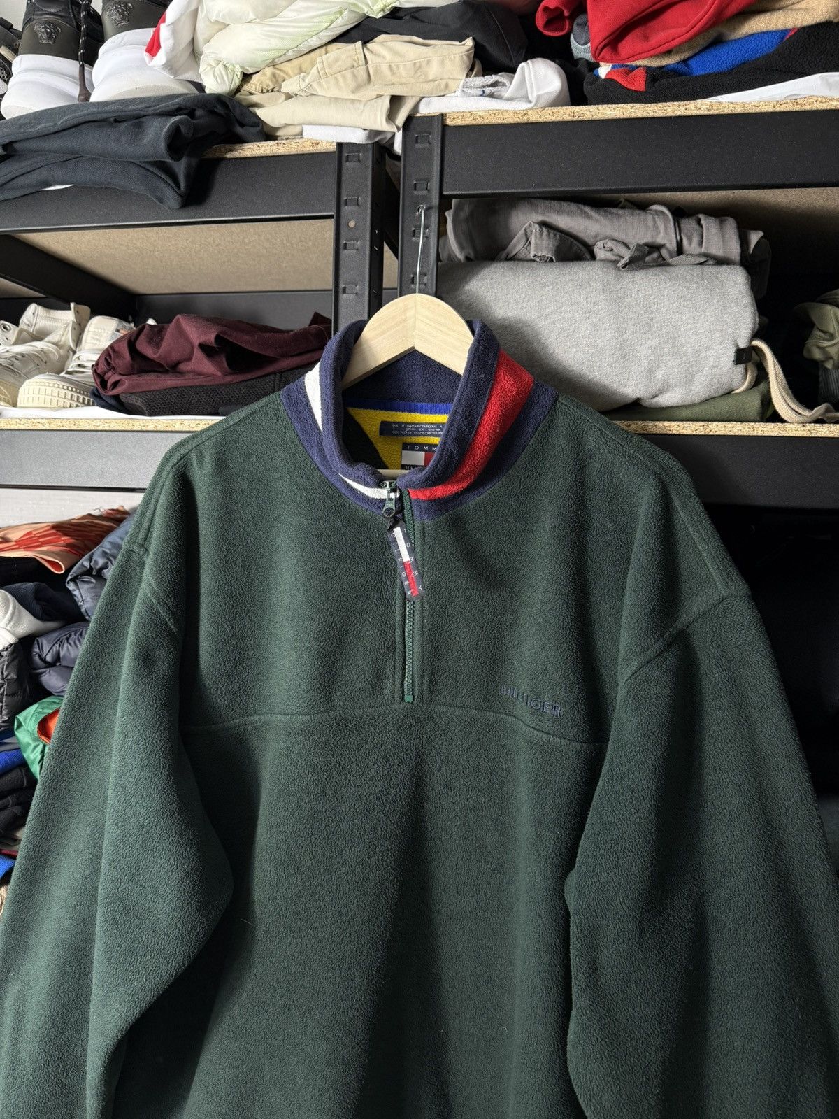 Tommy Hilfiger Vintage Tommy Hilfiger Fleece Jacket Quarter Zip USA Style Size US L / EU 52-54 / 3 - 2 Thumbnail
