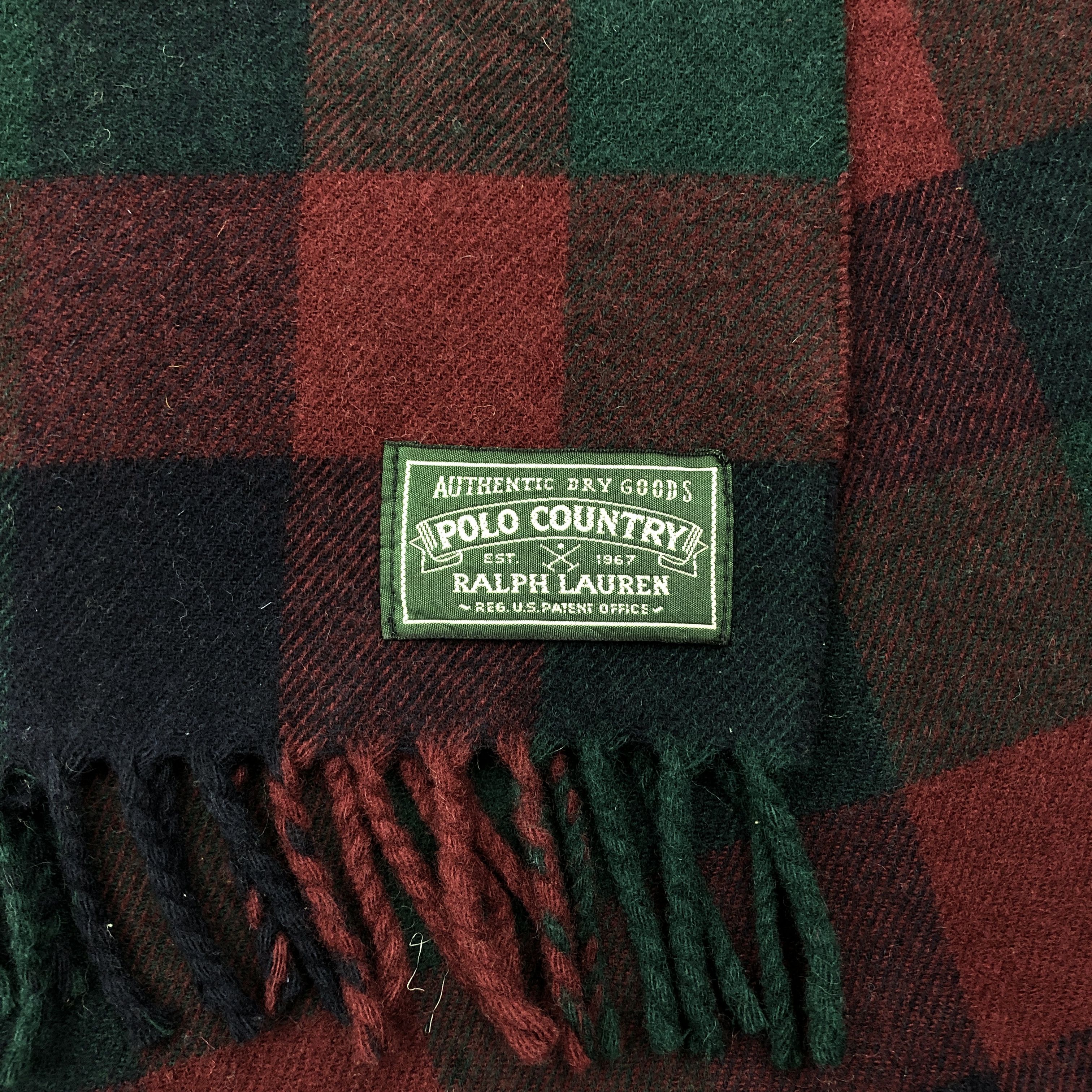 Polo Ralph Lauren Vintage Polo Ralph Lauren Scarf Tartan Plaid Wool Scarves Size ONE SIZE - 4 Thumbnail