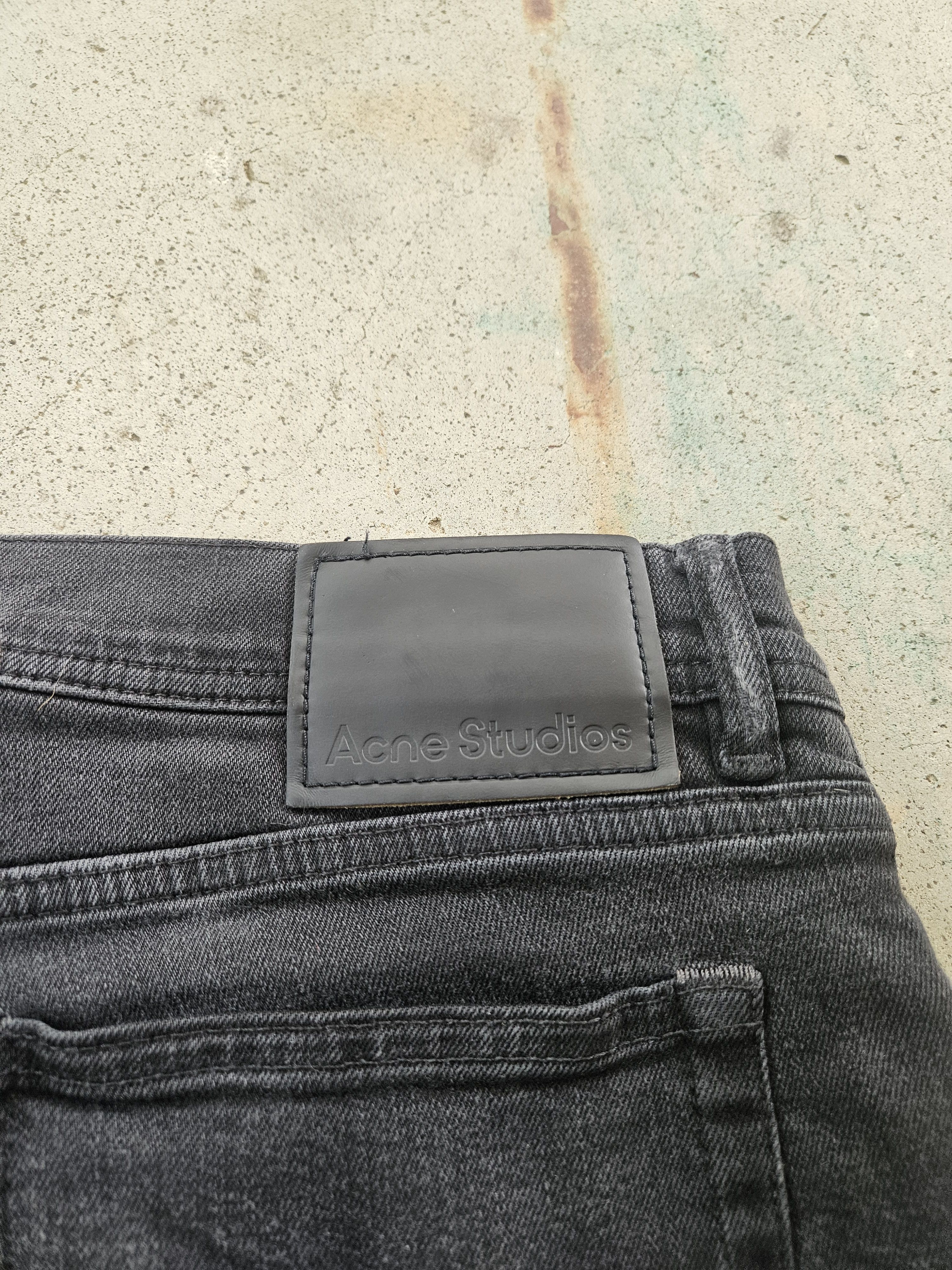 Acne Studios North Used Blk Back Patch Black Denim Jeans Size US 32 / EU 48 - 5 Thumbnail