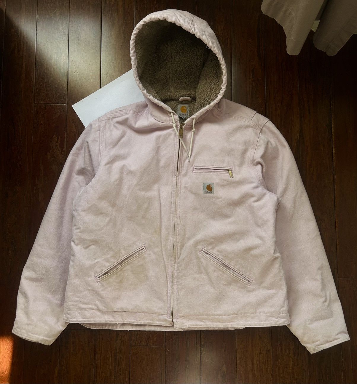 Carhartt Carhartt WJ141 532 Light Pink Canvas Sherpa Lined Jacket XL Size XL / US 12-14 / IT 48-50 - 1 Thumbnail