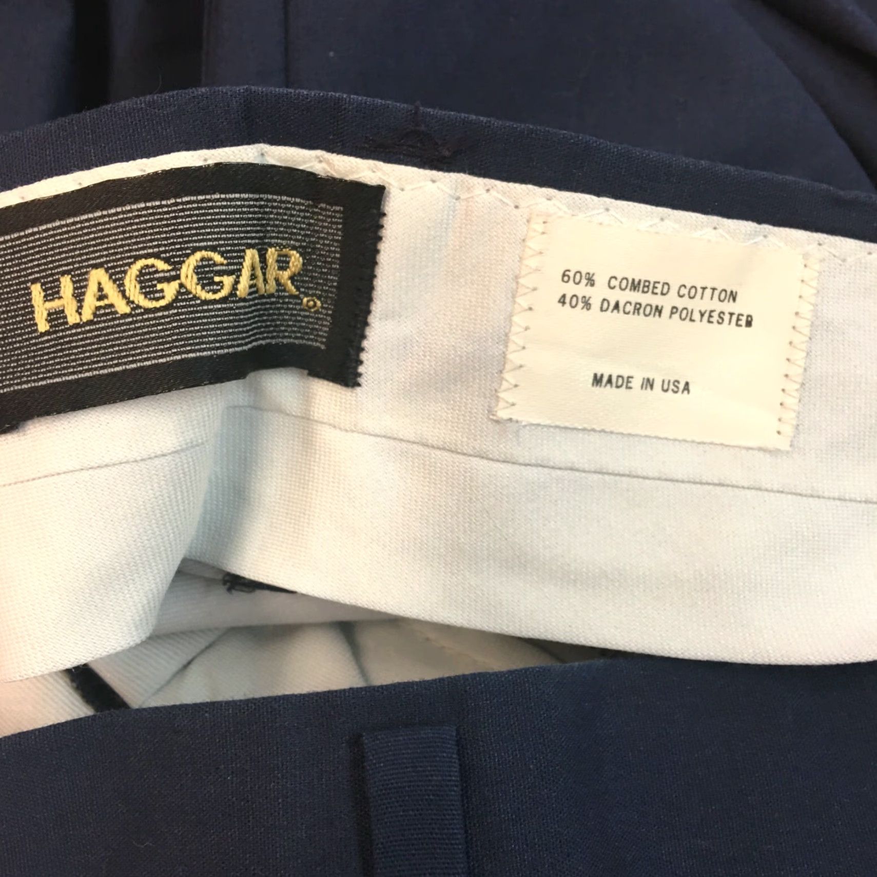 Haggar Haggar Dress Pants Navy Blue Flat Front Straight Leg 36x34 Men Regular Size 36 Blue Classic Everyday Pants Mens Size US 36 / EU 52 - 5 Thumbnail