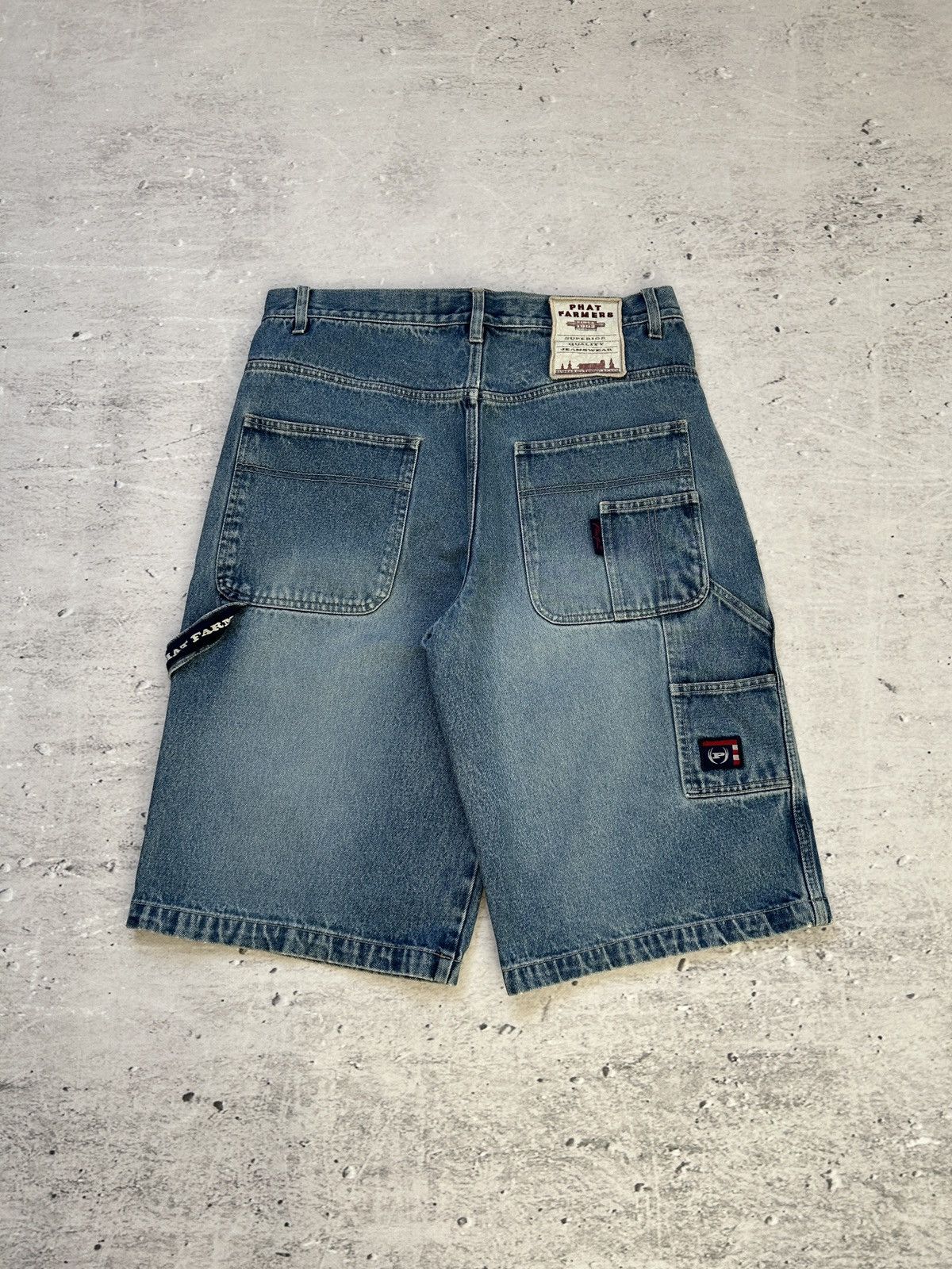 Pre-owned Jnco X Southpole Vintage Baggy Phat Farm Carpenter Denim Jorts 00s In Blue